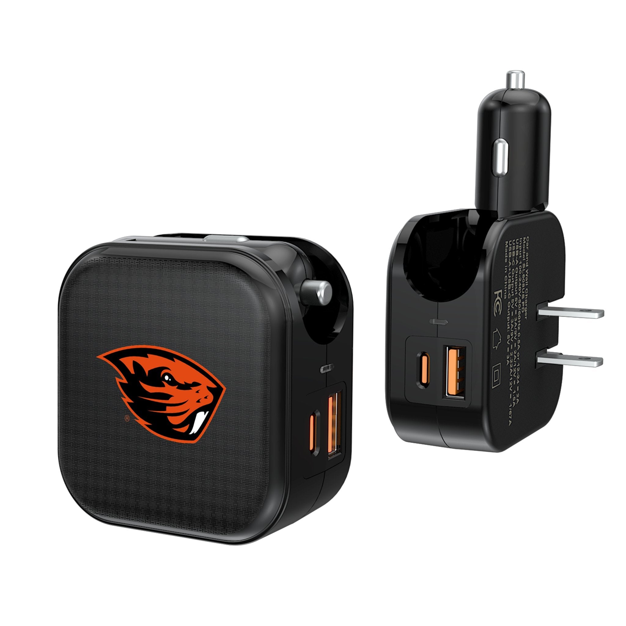 Oregon State University Beavers Linen 2 in 1 USB A/C Charger 1