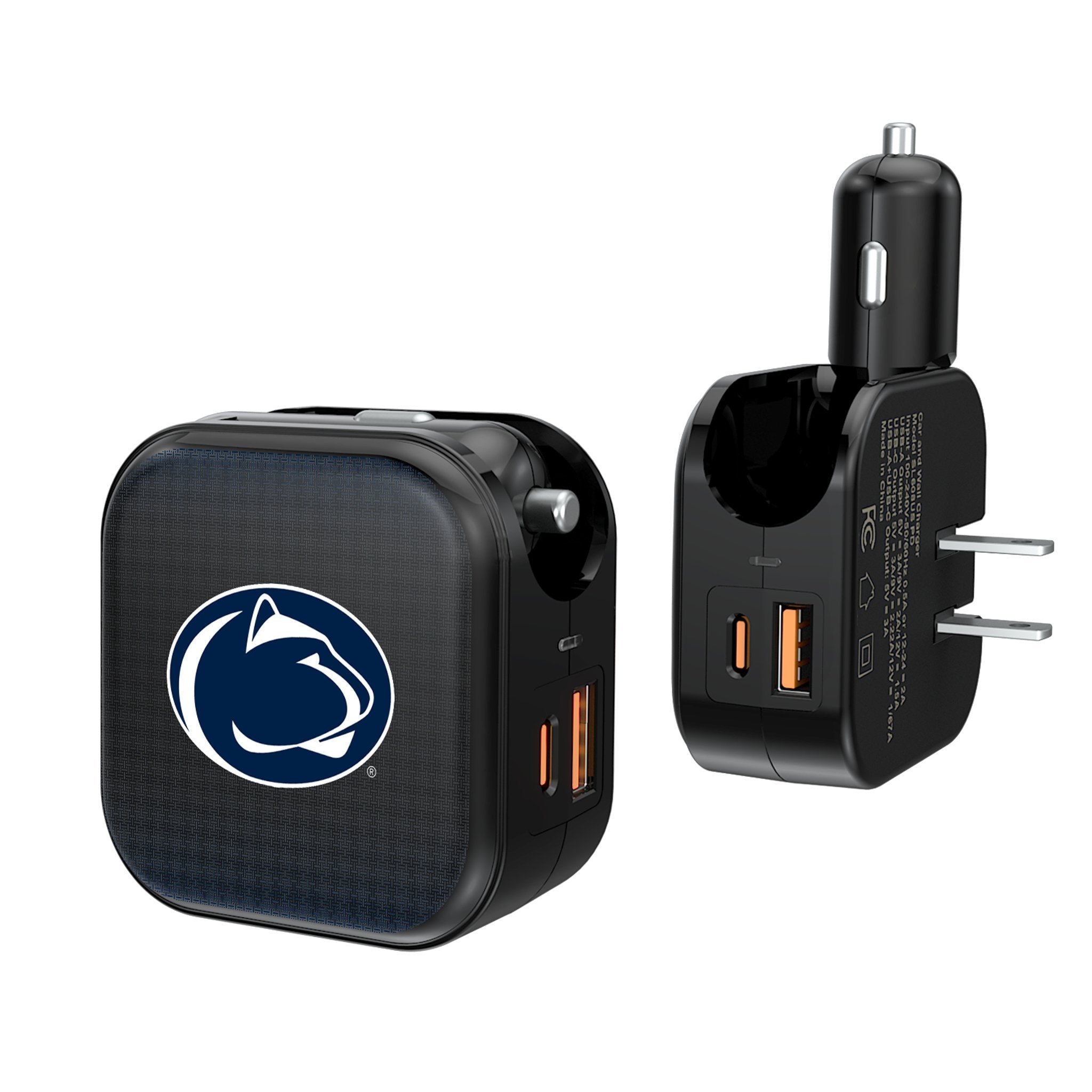 Pennsylvania State University Nittany Lions Linen 2 in 1 USB A/C Charger 1