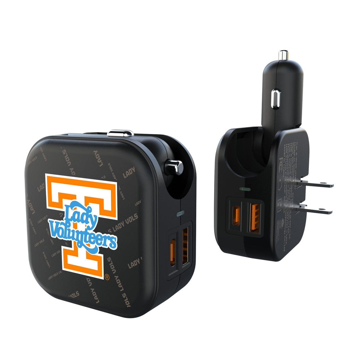 University of Tennessee Volunteers Quadtile 2 in 1 USB A/C Charger 1