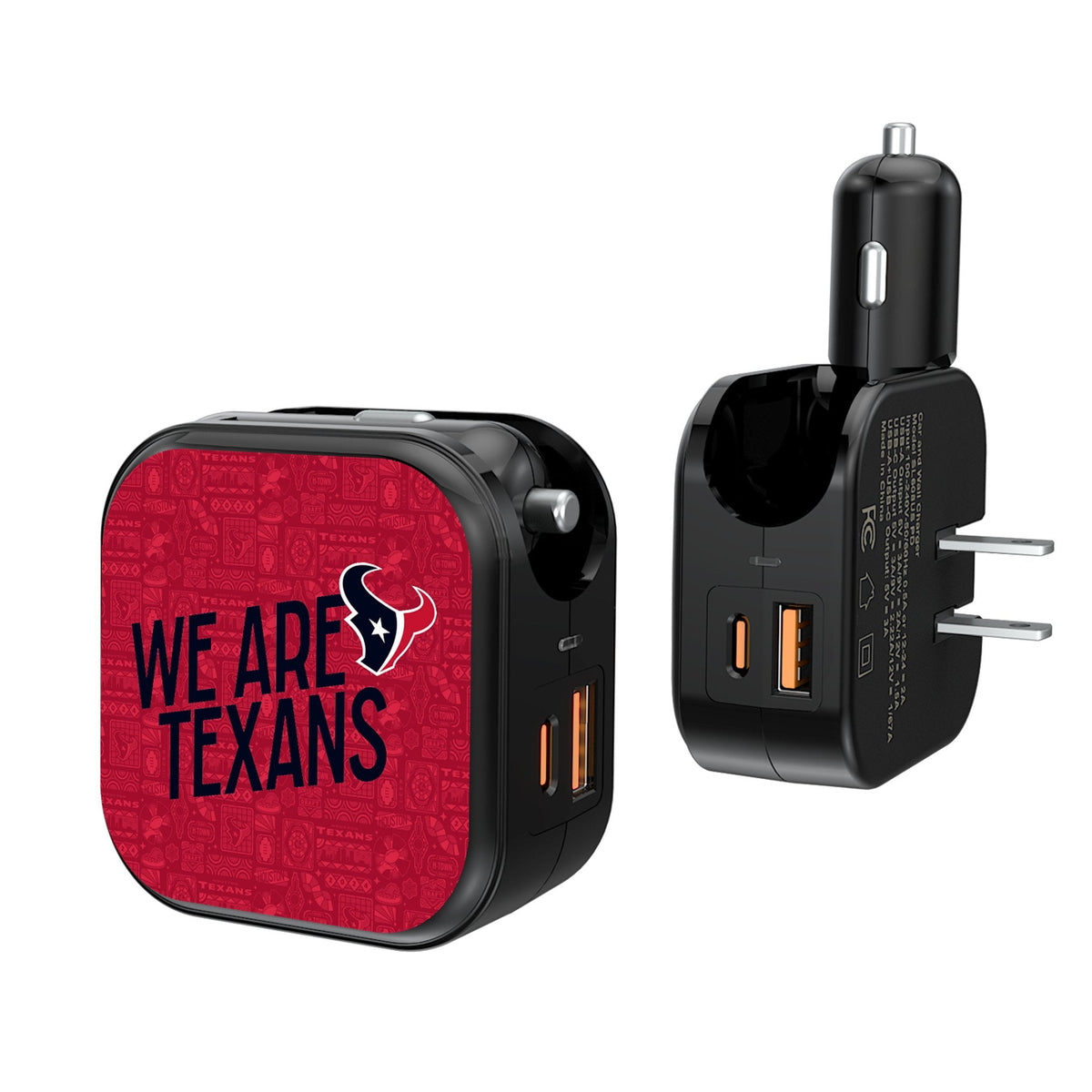 Houston Texans 2024 Illustrated Limited Edition 2 in 1 USB A/C Charger 1