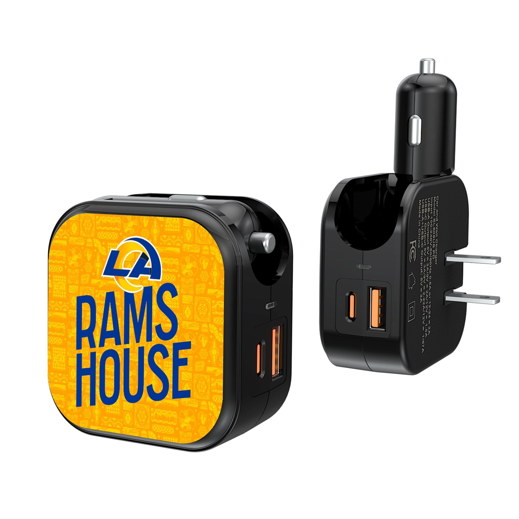 Los Angeles Rams 2024 Illustrated Limited Edition 2 in 1 USB A/C Charger 1