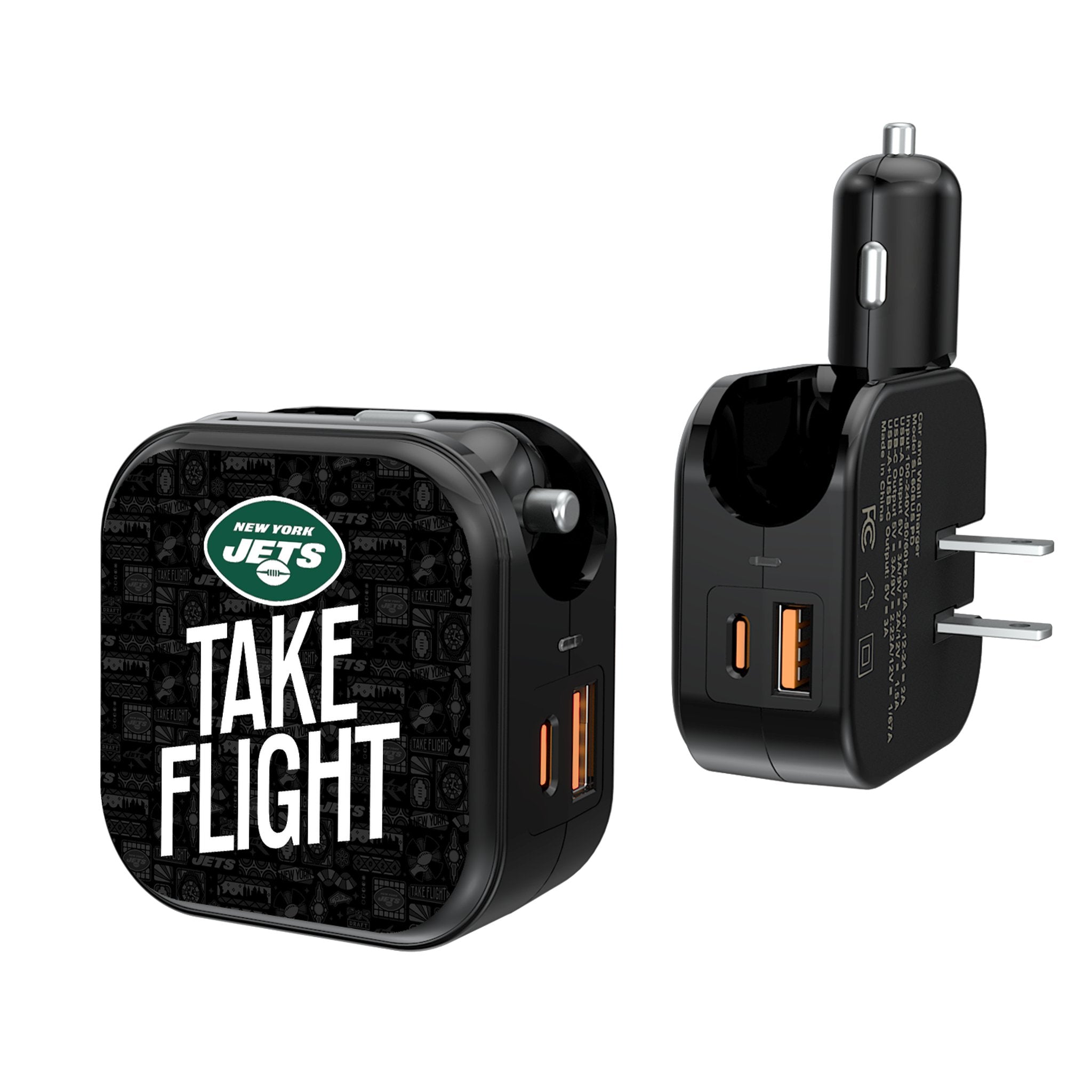 New York Jets 2024 Illustrated Limited Edition 2 in 1 USB A/C Charger 1