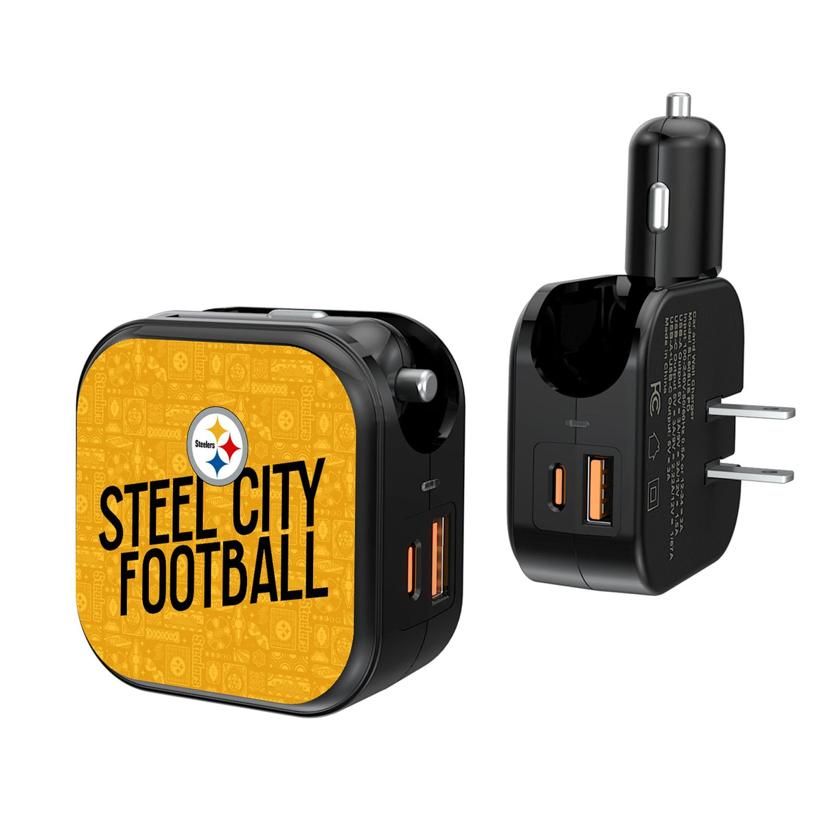 Pittsburgh Steelers 2024 Illustrated Limited Edition 2 in 1 USB A/C Charger 1