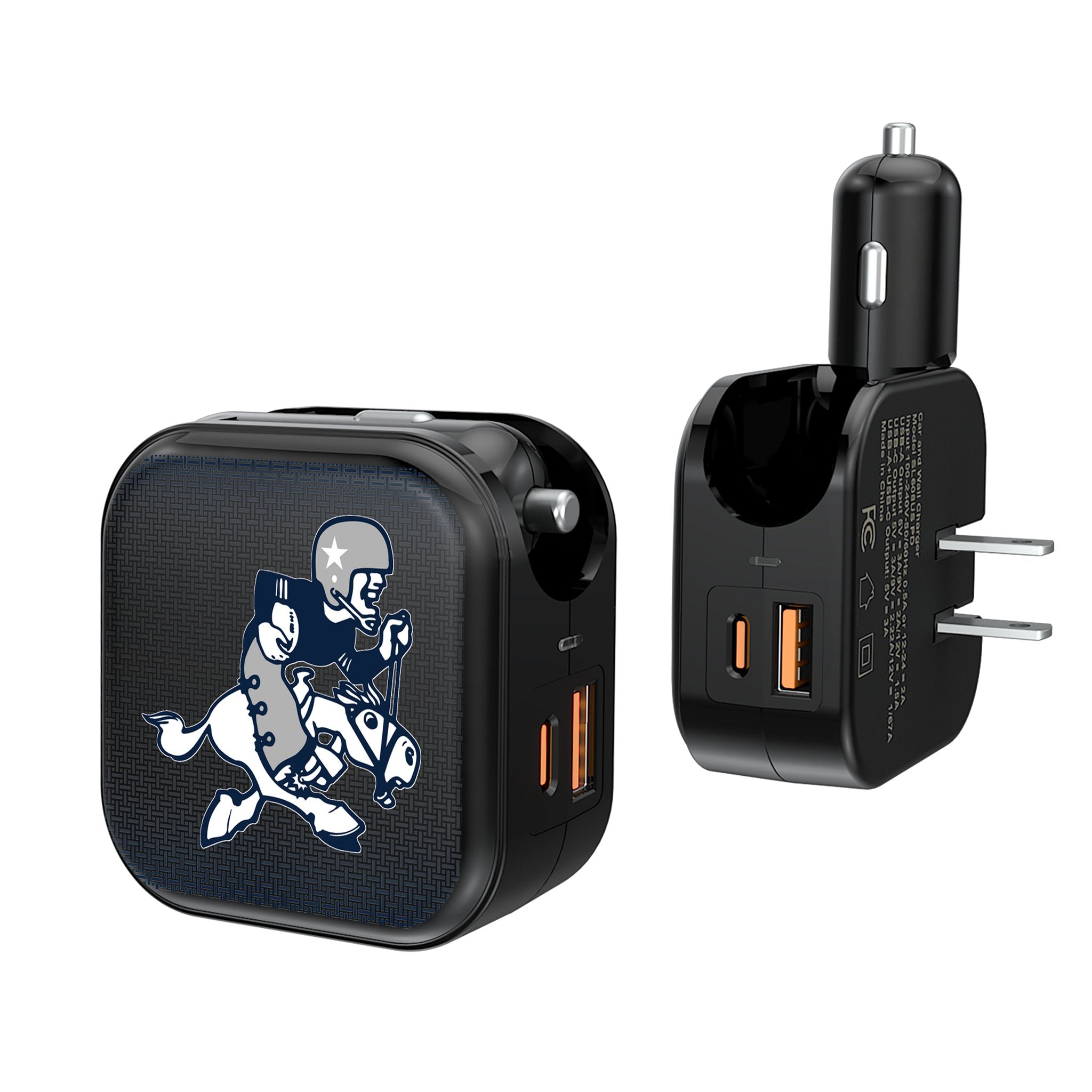 Dallas Cowboys 1966-1969 Historic Collection Linen 2 in 1 USB A/C Charger 1