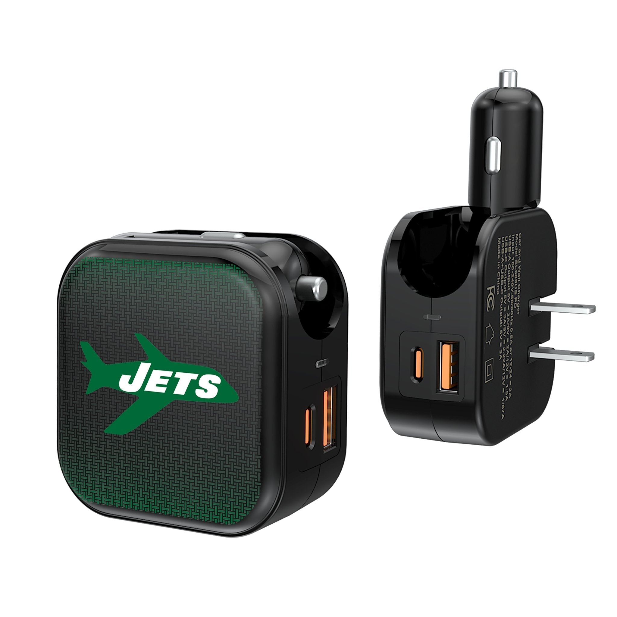 New York Jets 1963 Historic Collection Linen 2 in 1 USB A/C Charger 1