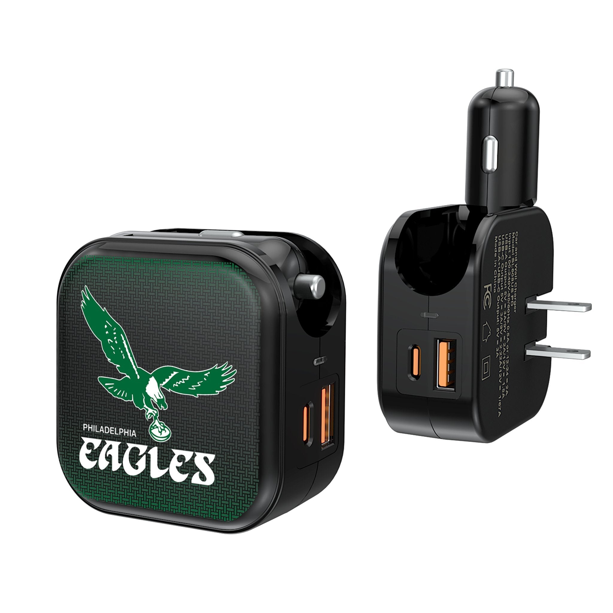 Philadelphia Eagles 1973-1995 Historic Collection Linen 2 in 1 USB A/C Charger 1