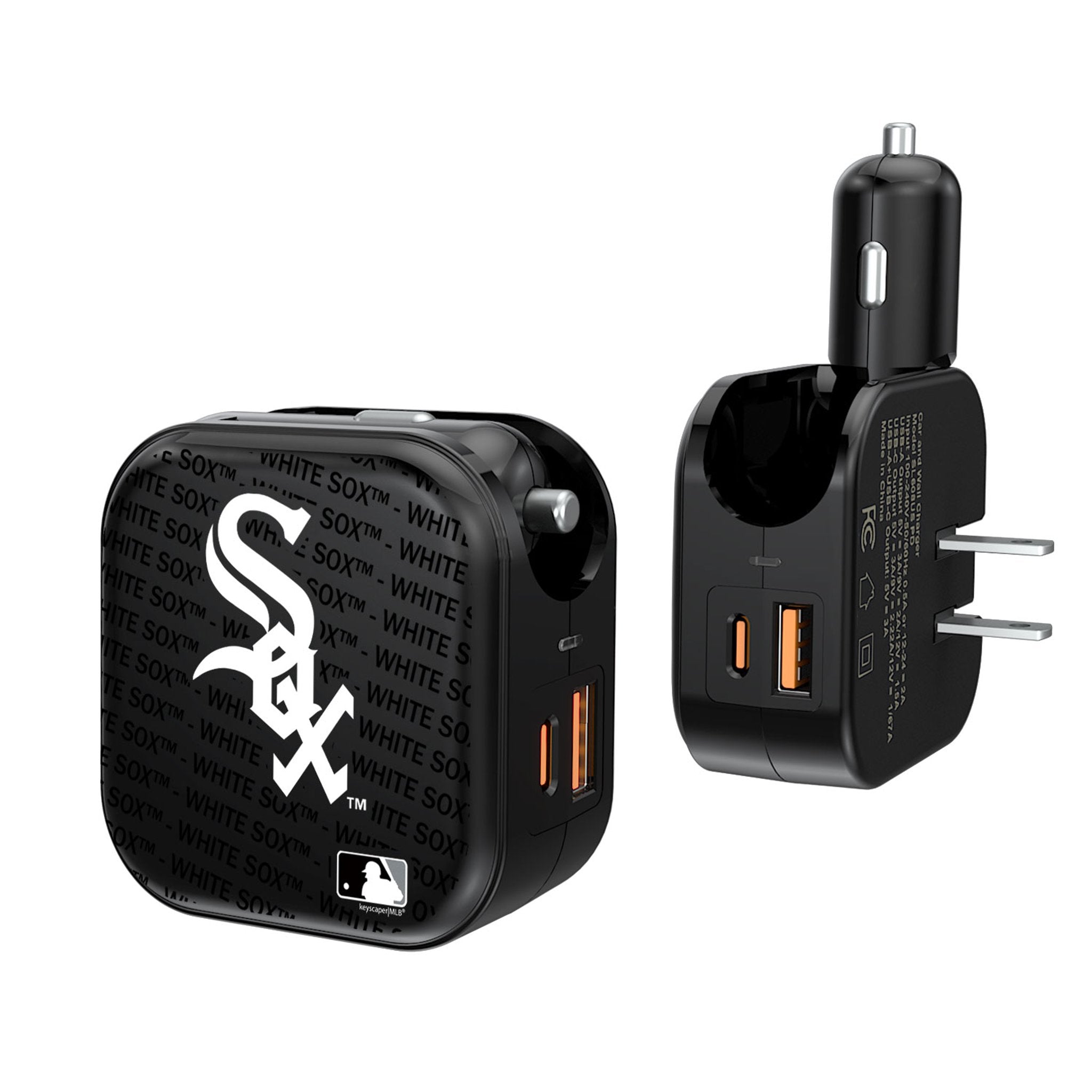 Chicago White Sox Text Backdrop 2 in 1 USB A/C Charger 1