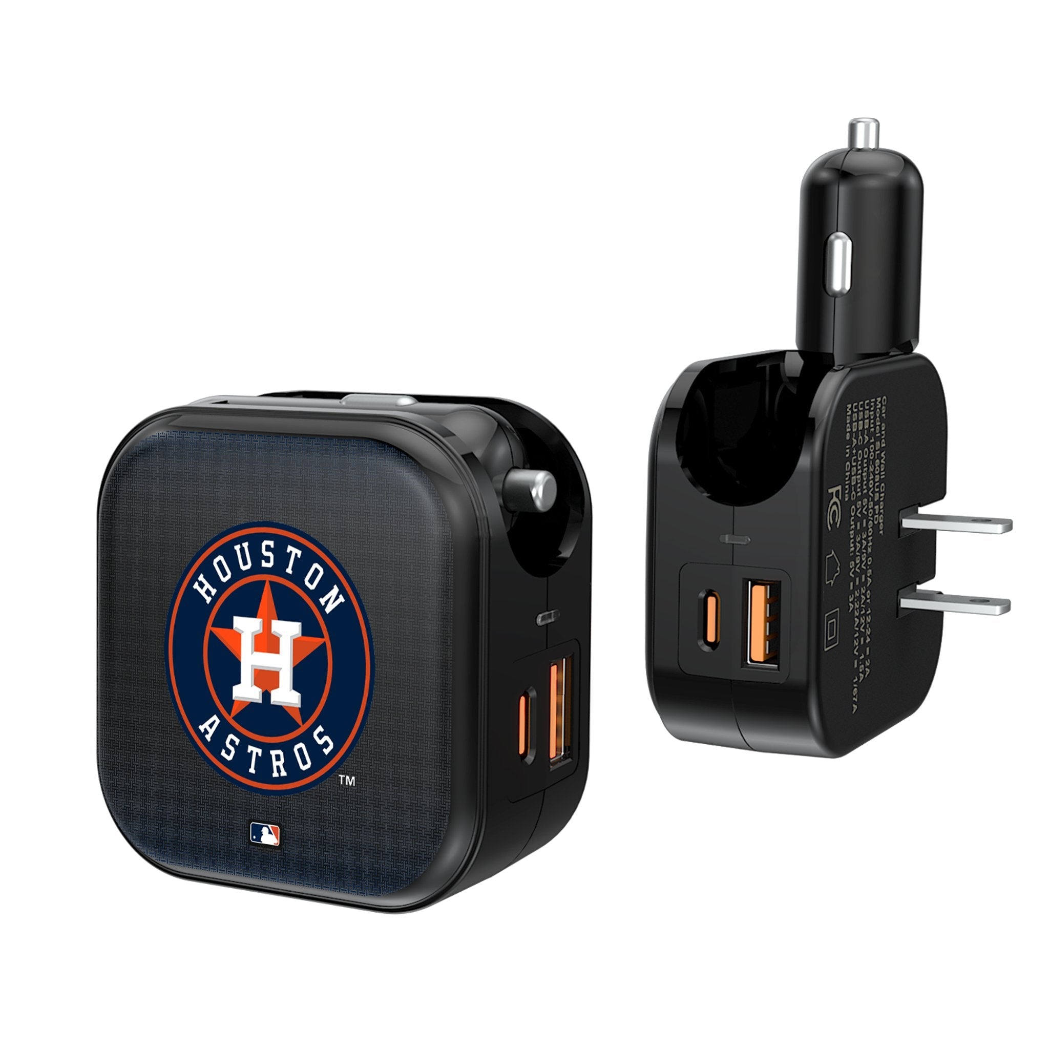 Houston Astros Linen 2 in 1 USB A/C Charger 1