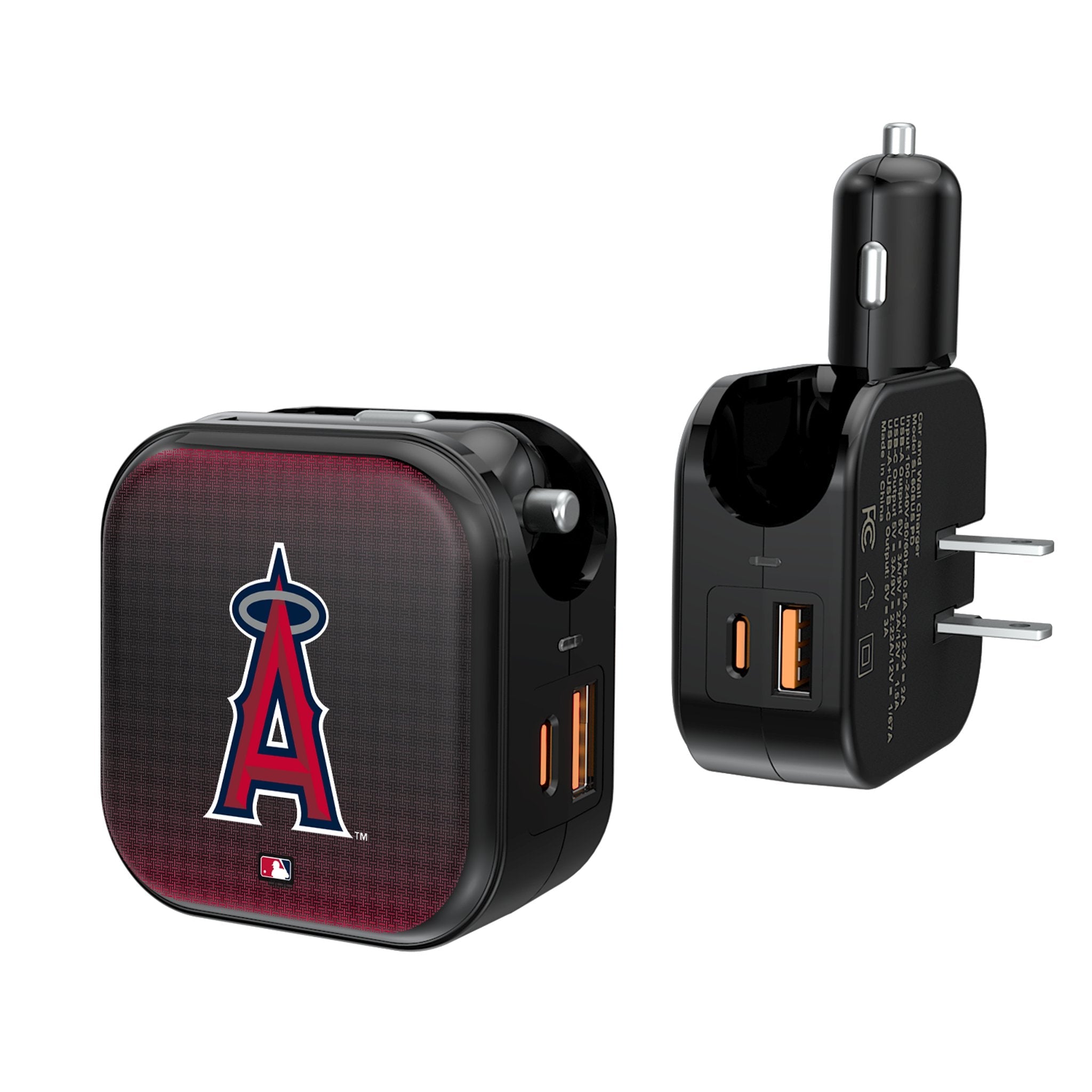 Los Angeles Angels Linen 2 in 1 USB A/C Charger 1