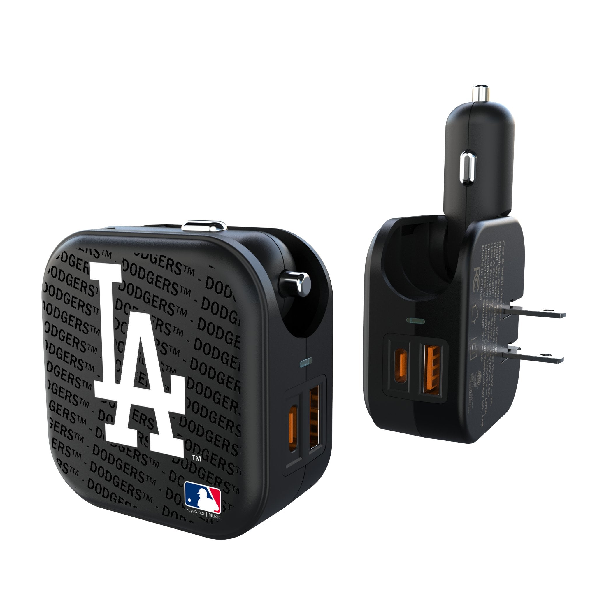 LA Dodgers Text Backdrop 2 in 1 USB A/C Charger 1