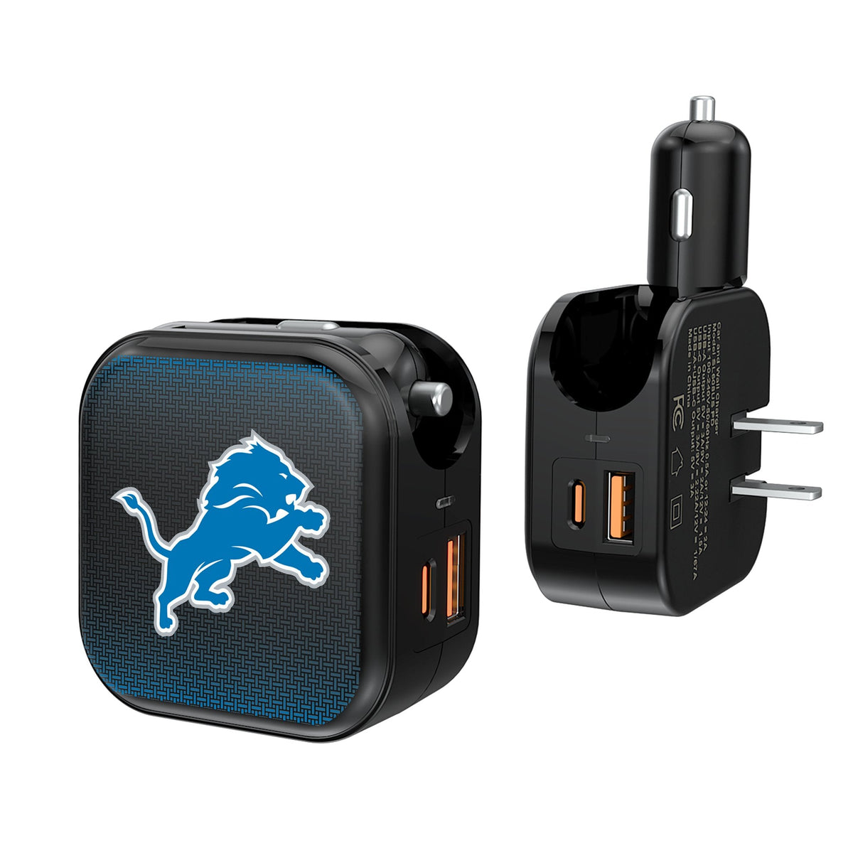 Detroit Lions Linen 2 in 1 USB A/C Charger 1