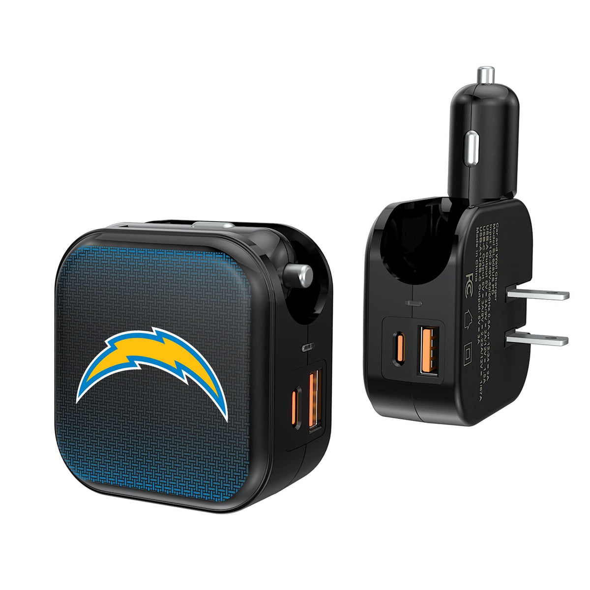 Los Angeles Chargers Linen 2 in 1 USB A/C Charger 1