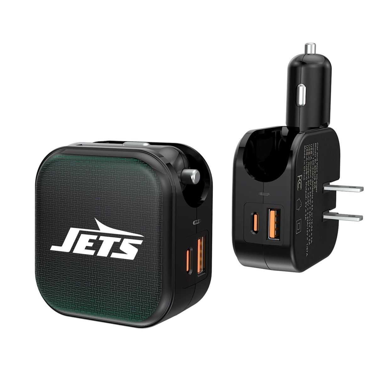 New York Jets Linen 2 in 1 USB A/C Charger 1