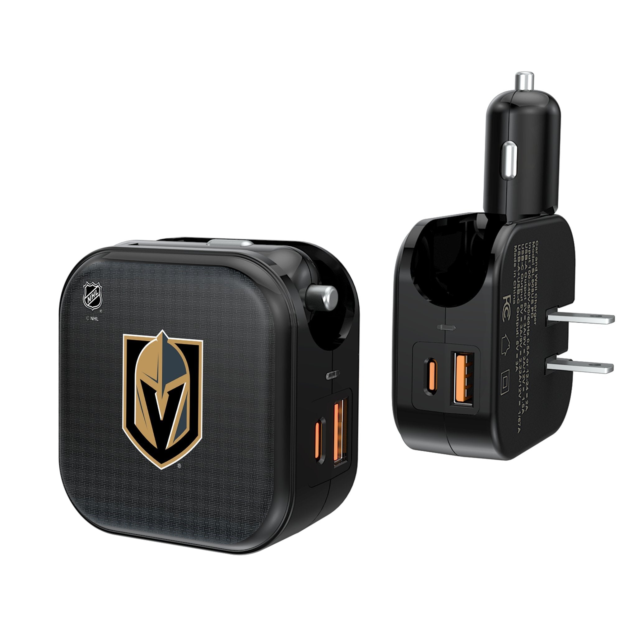 Vegas Golden Knights Linen 2 in 1 USB A/C Charger 1