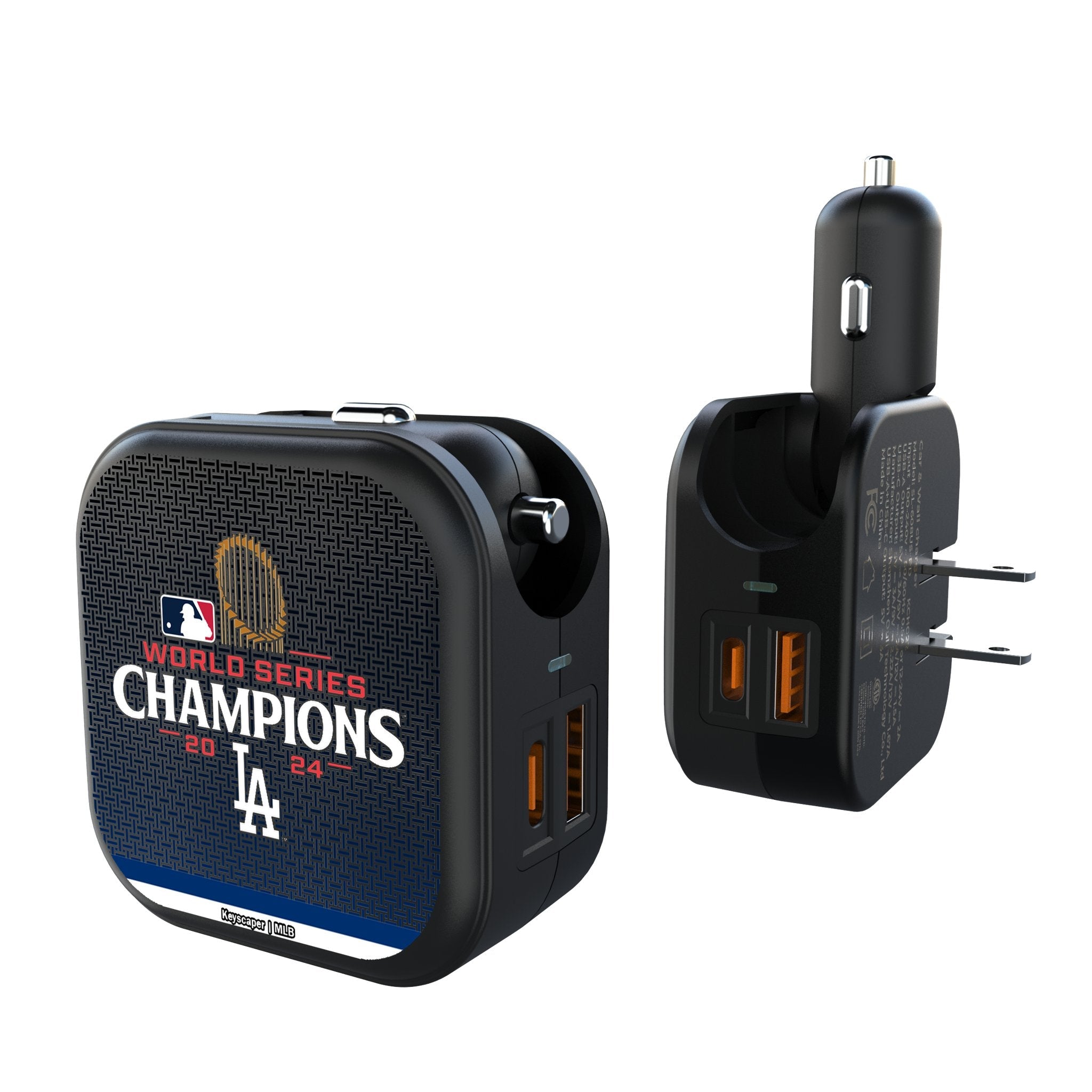 LA Dodgers 2024 MLB World Series 2 in 1 USB A/C Charger 1