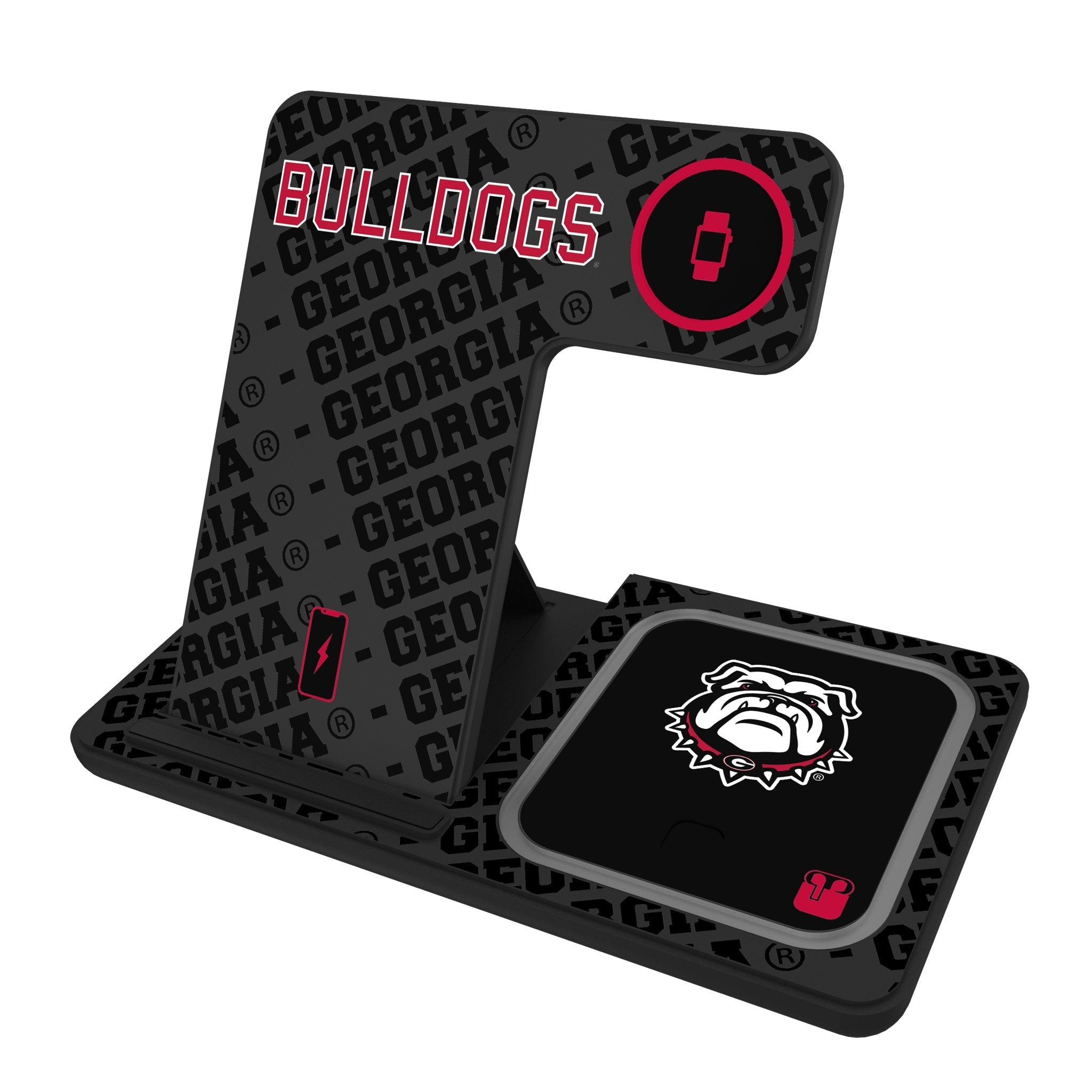 University of Georgia Bulldogs Uga Monocolor Tilt 3 in 1 Charging Station 1