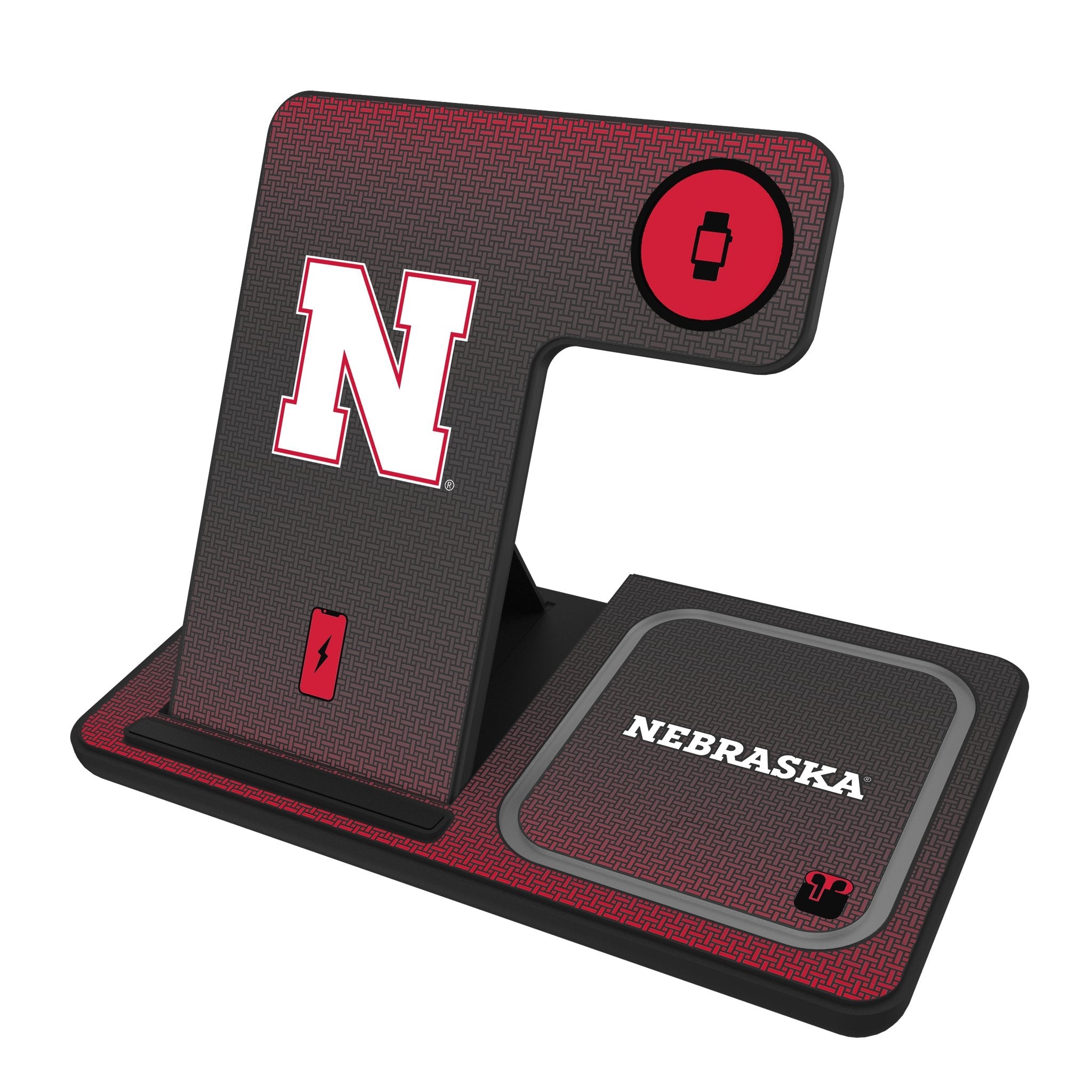 University of Nebraska Huskers Block N Linen 3 in 1 Charging Station 1