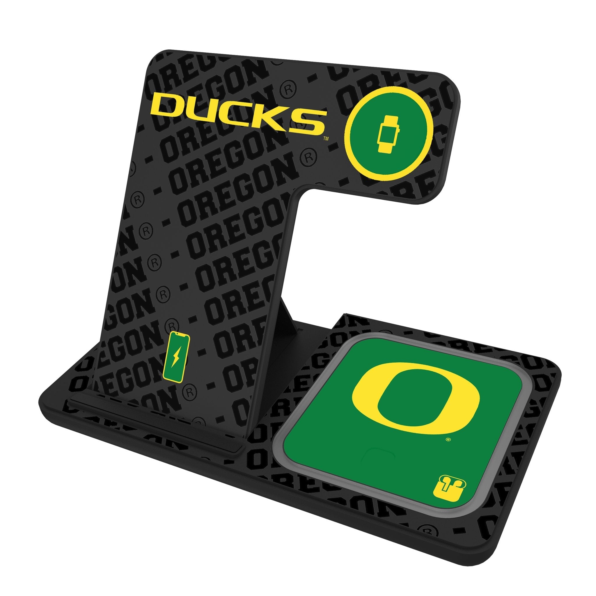 University of Oregon Ducks Monocolor Tilt 3 in 1 Charging Station 1