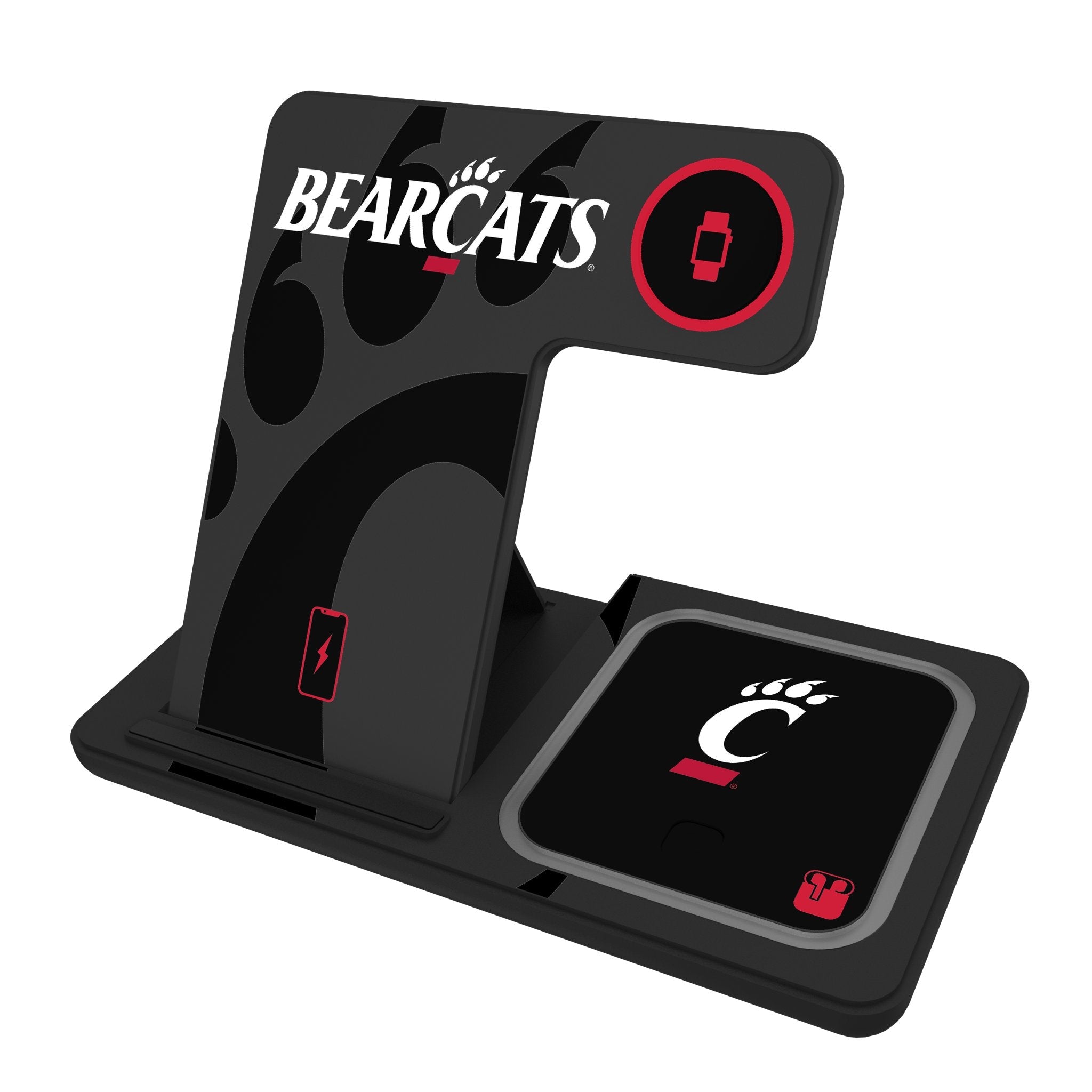 University of Cincinnati Bearcats Monocolor Tilt 3 in 1 Charging Station 1