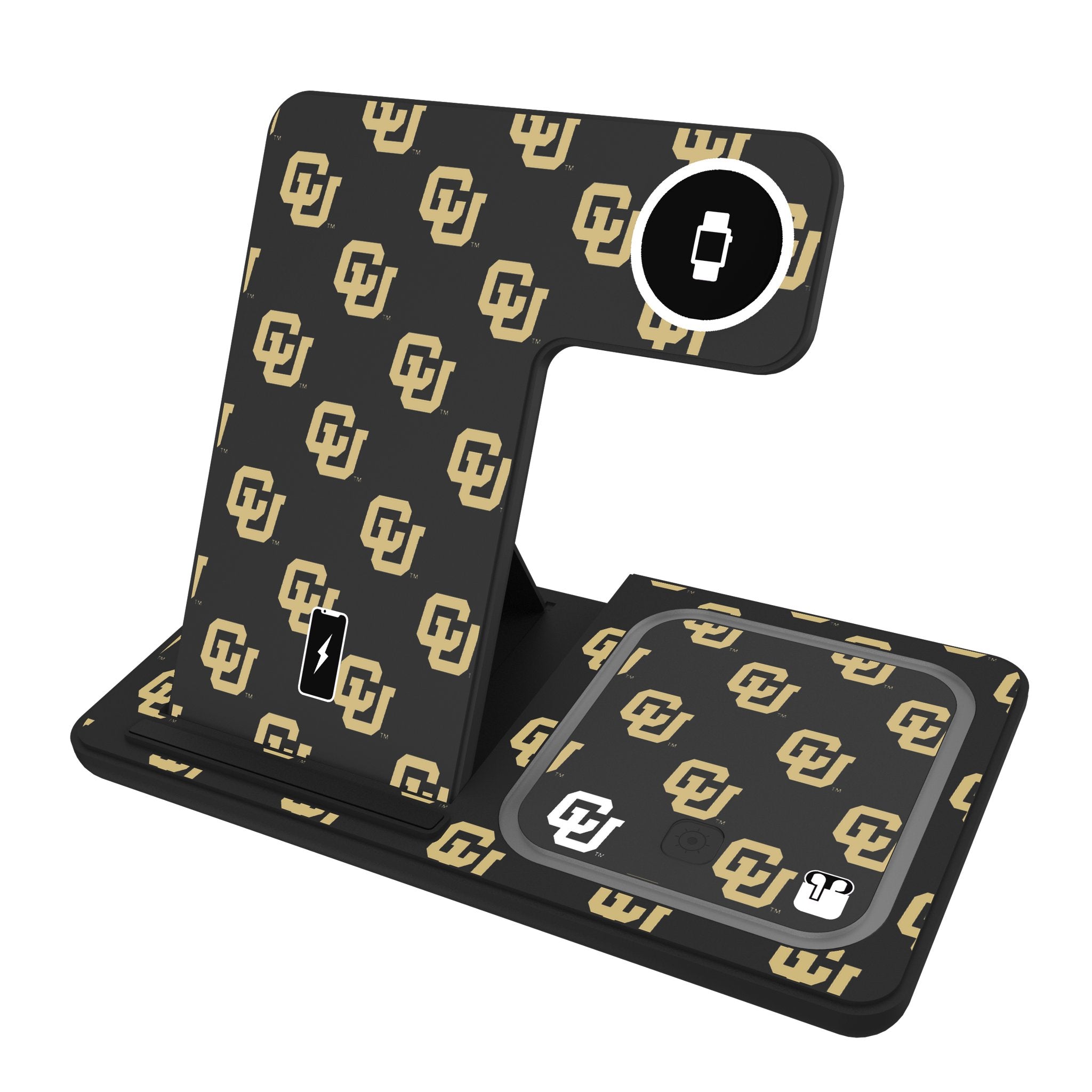 University of Colorado Buffaloes Fashion Pattern 3 in 1 Charging Station 1