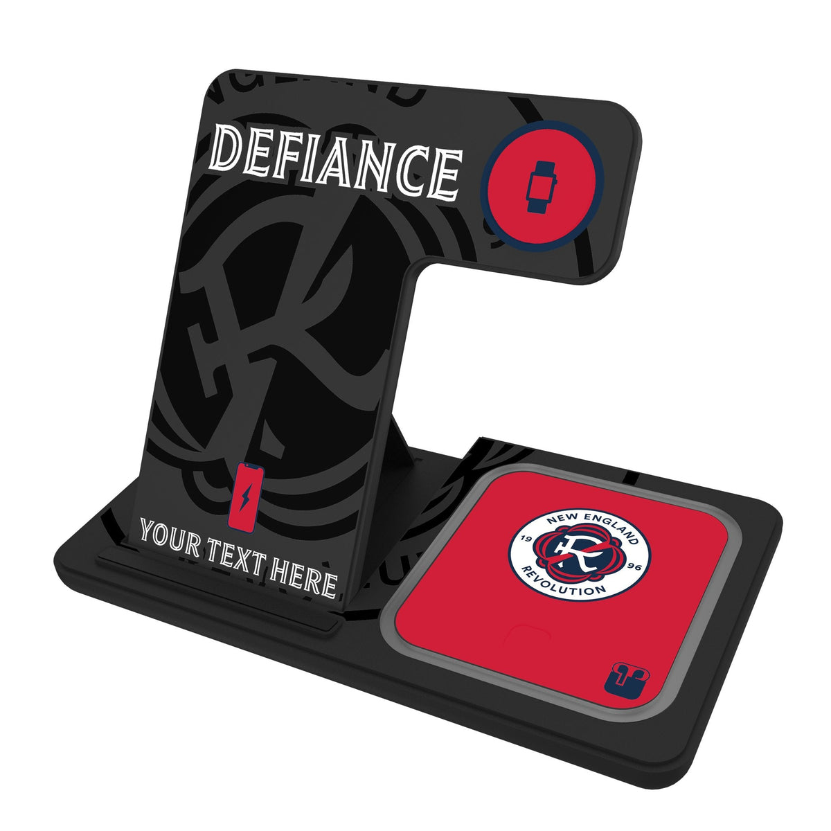 New England Revolution Personalized Tilt 3 in 1 Charging Station 1