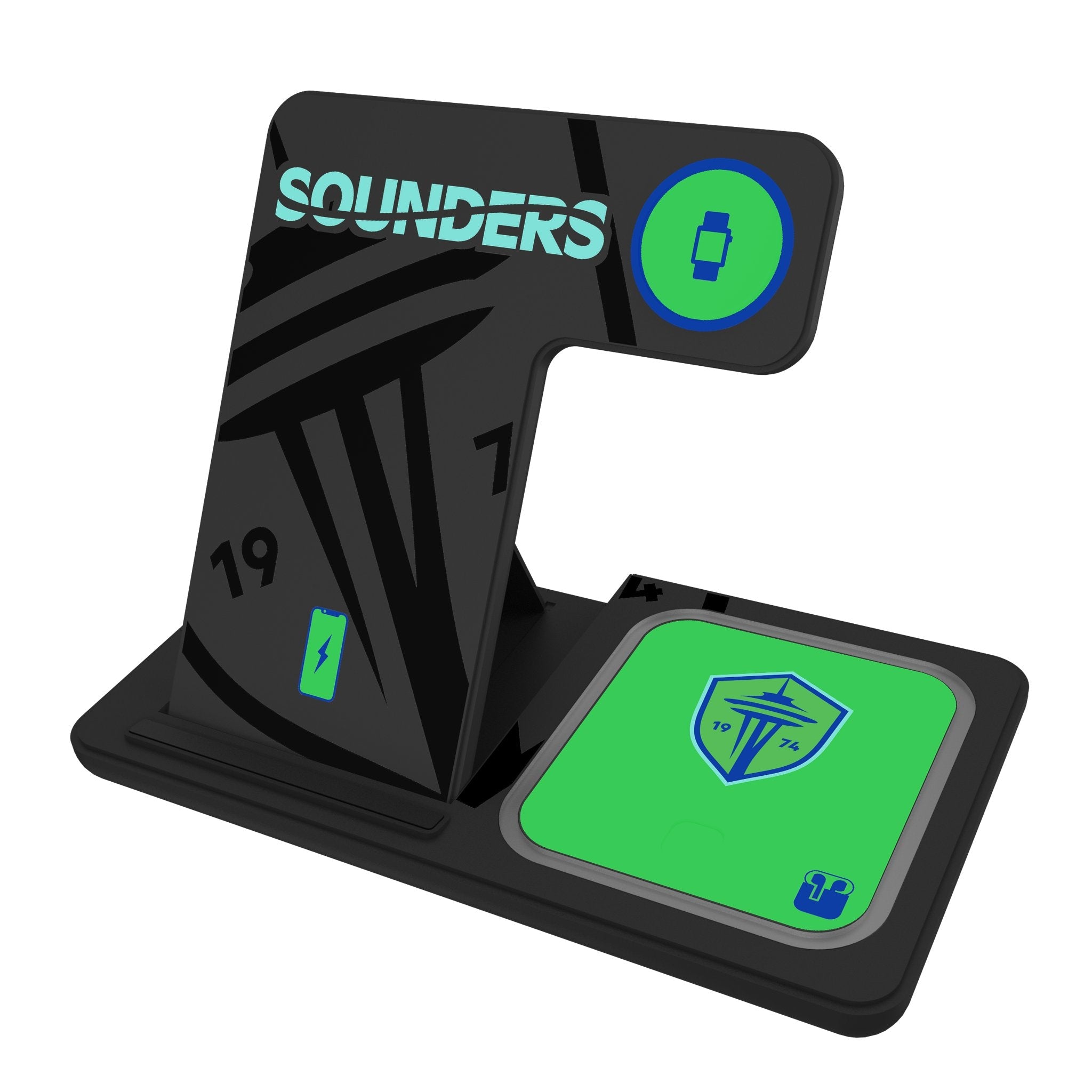Seattle Sounders FC Monocolor Tilt 3 in 1 Charging Station 1