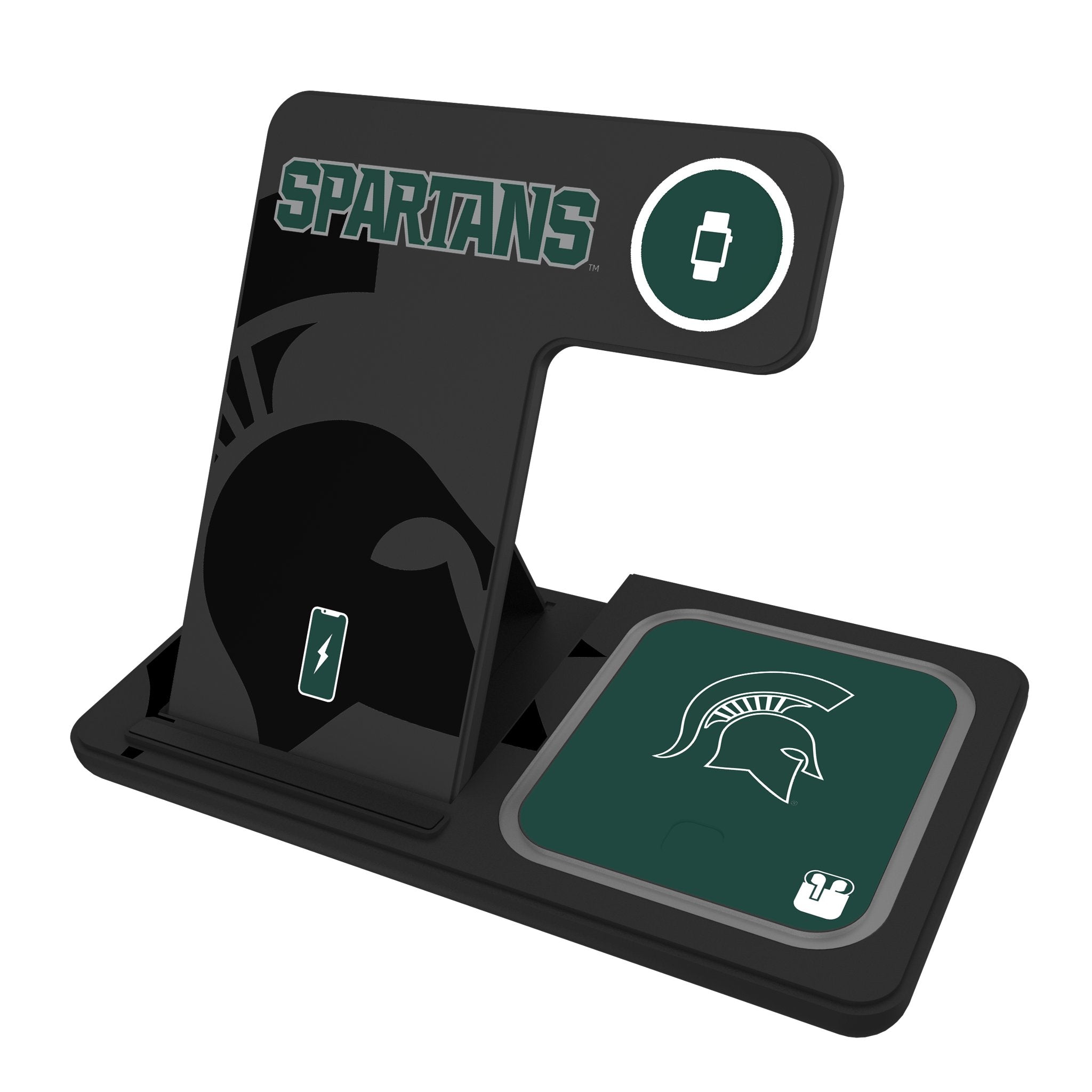 Michigan State University Spartans Monocolor Tilt 3 in 1 Charging Station 1