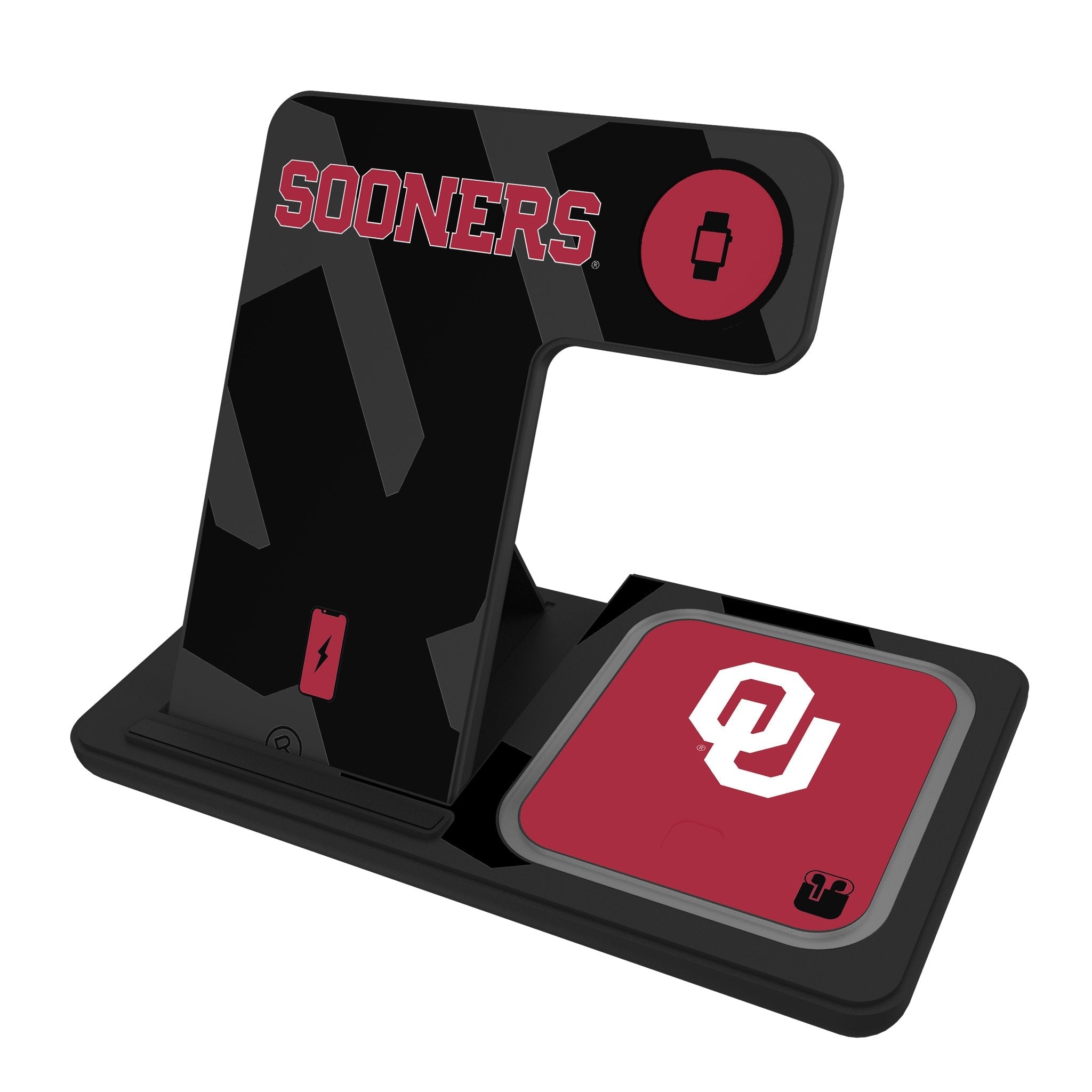 University of Oklahoma Sooners Monocolor Tilt 3 in 1 Charging Station 1