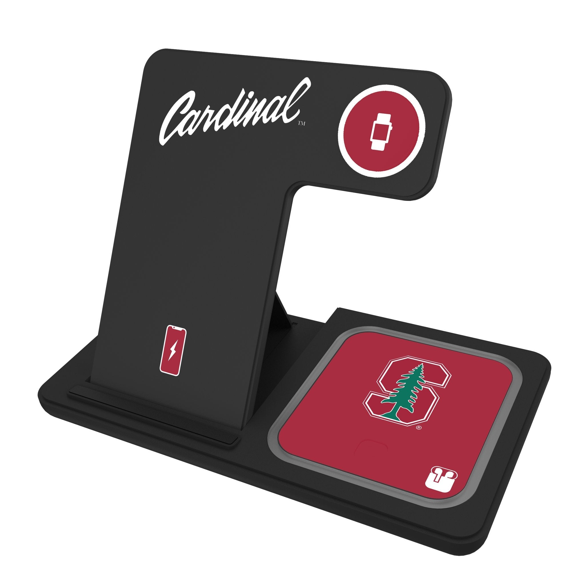 Stanford University Cardinal Monocolor Tilt 3 in 1 Charging Station