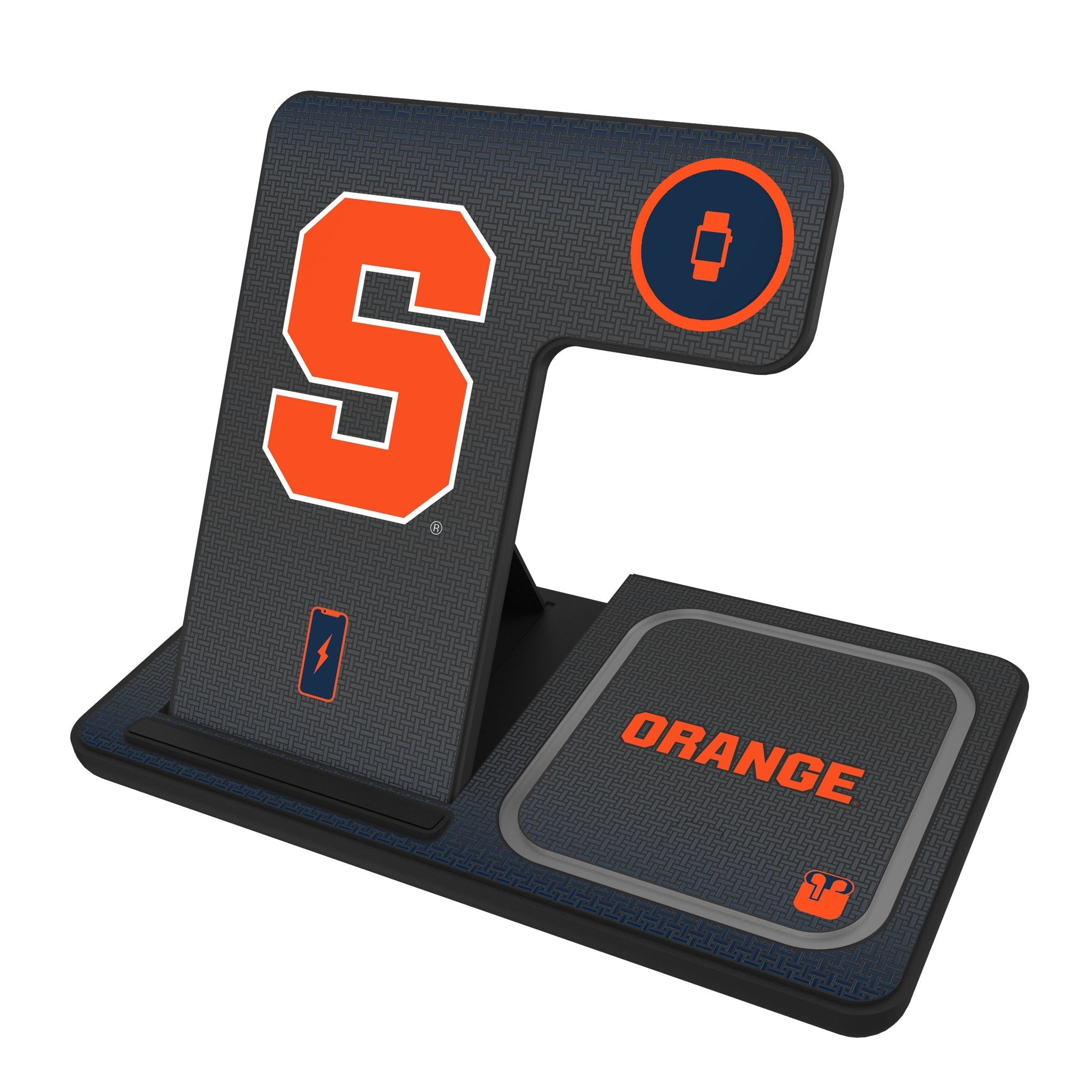 Syracuse University Orange Linen 3 in 1 Charging Station 1