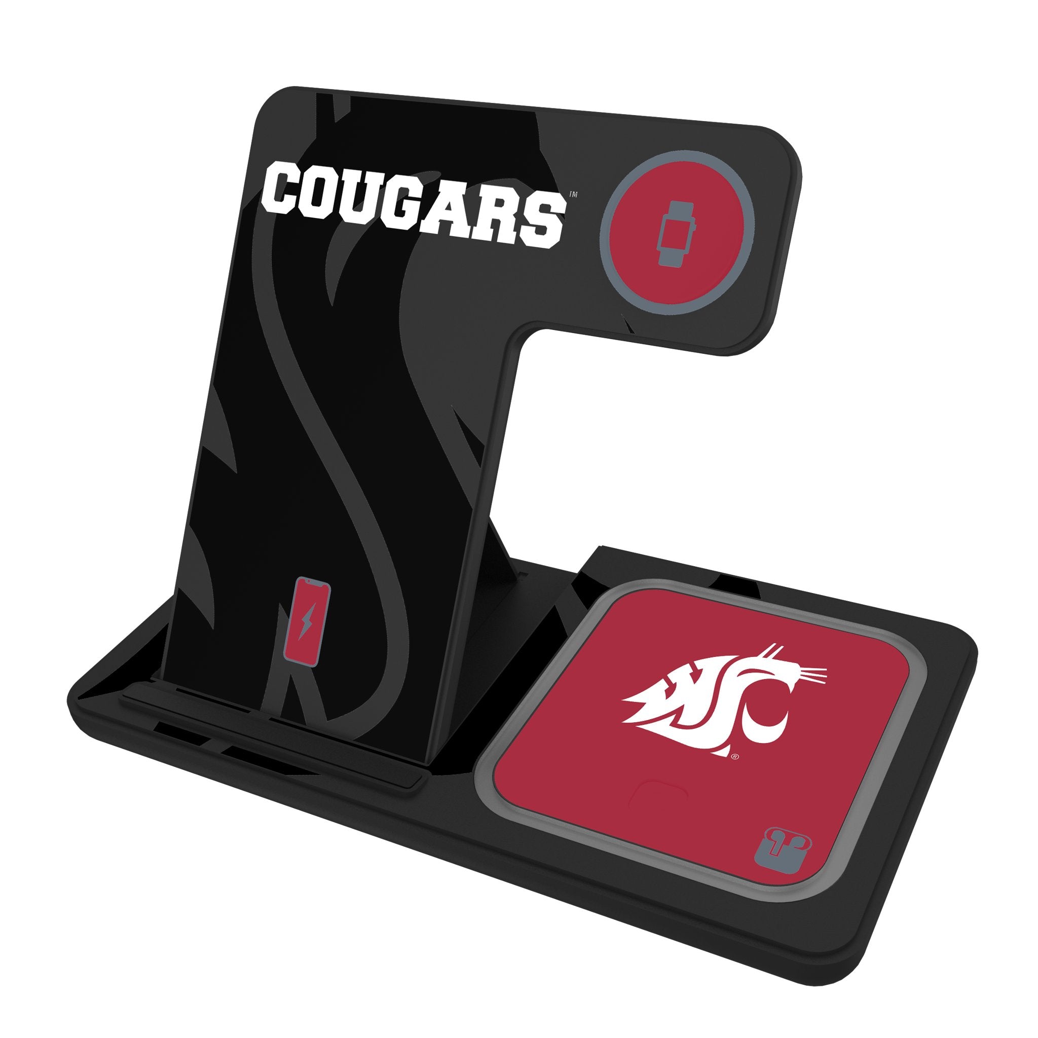 Washington State University Cougars Monocolor Tilt 3 in 1 Charging Station 1