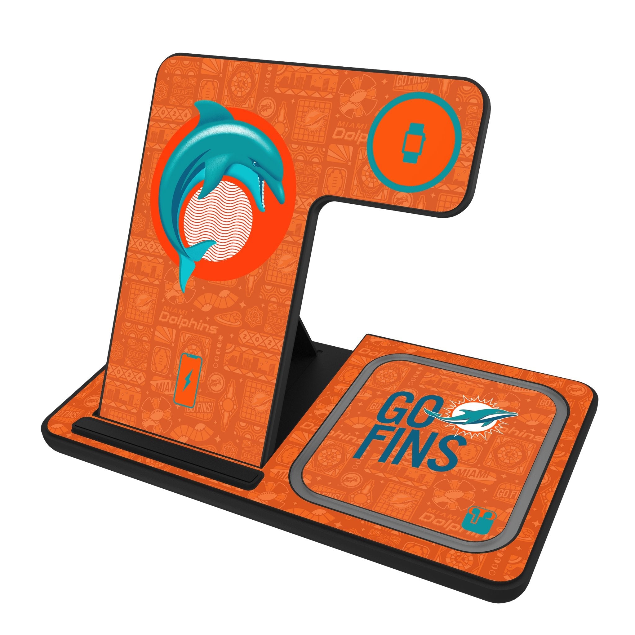 Miami Dolphins 2024 Illustrated Limited Edition 3 in 1 Charging Station 1