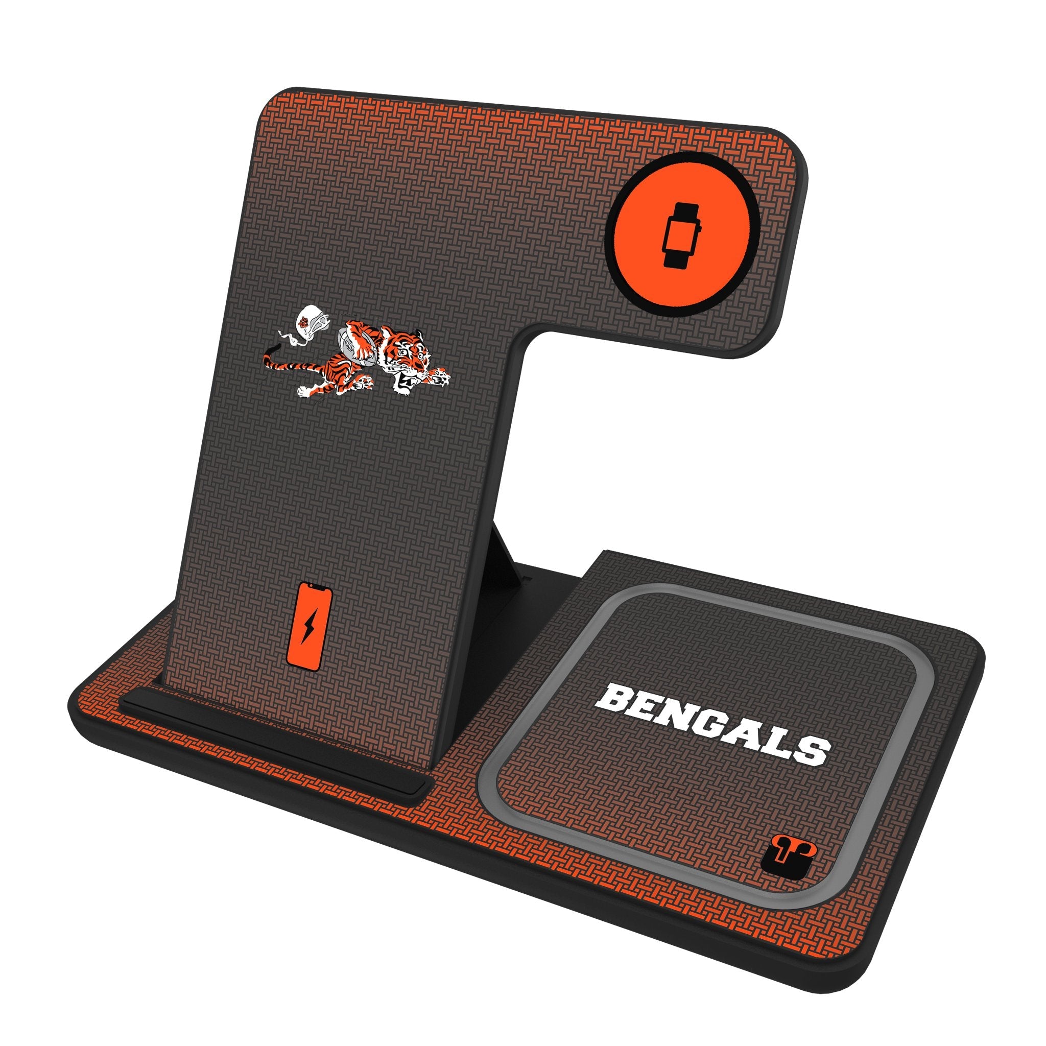 Cincinnati Bengals Historic Collection Linen 3 in 1 Charging Station 1