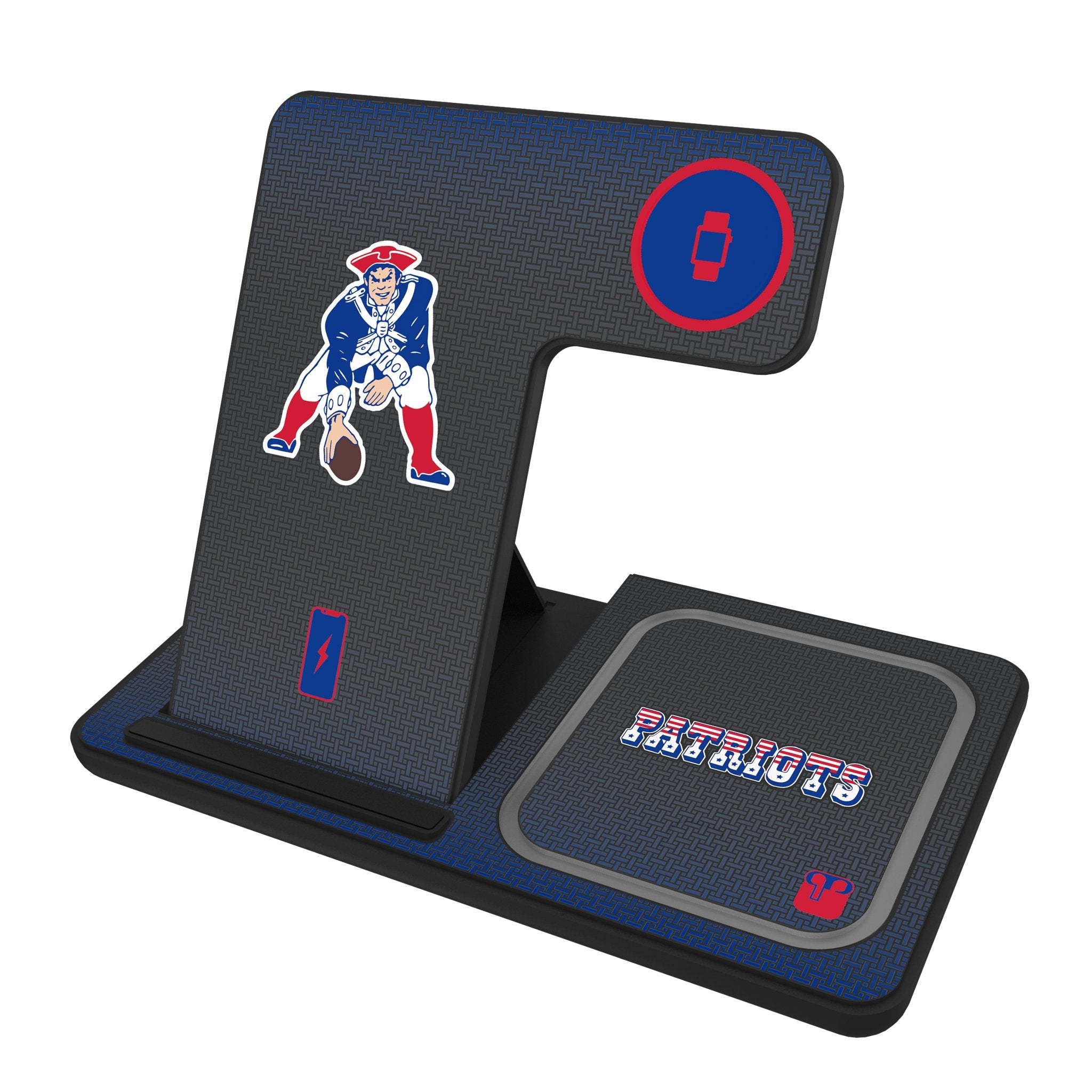 New England Patriots Historic Collection Linen 3 in 1 Charging Station 1