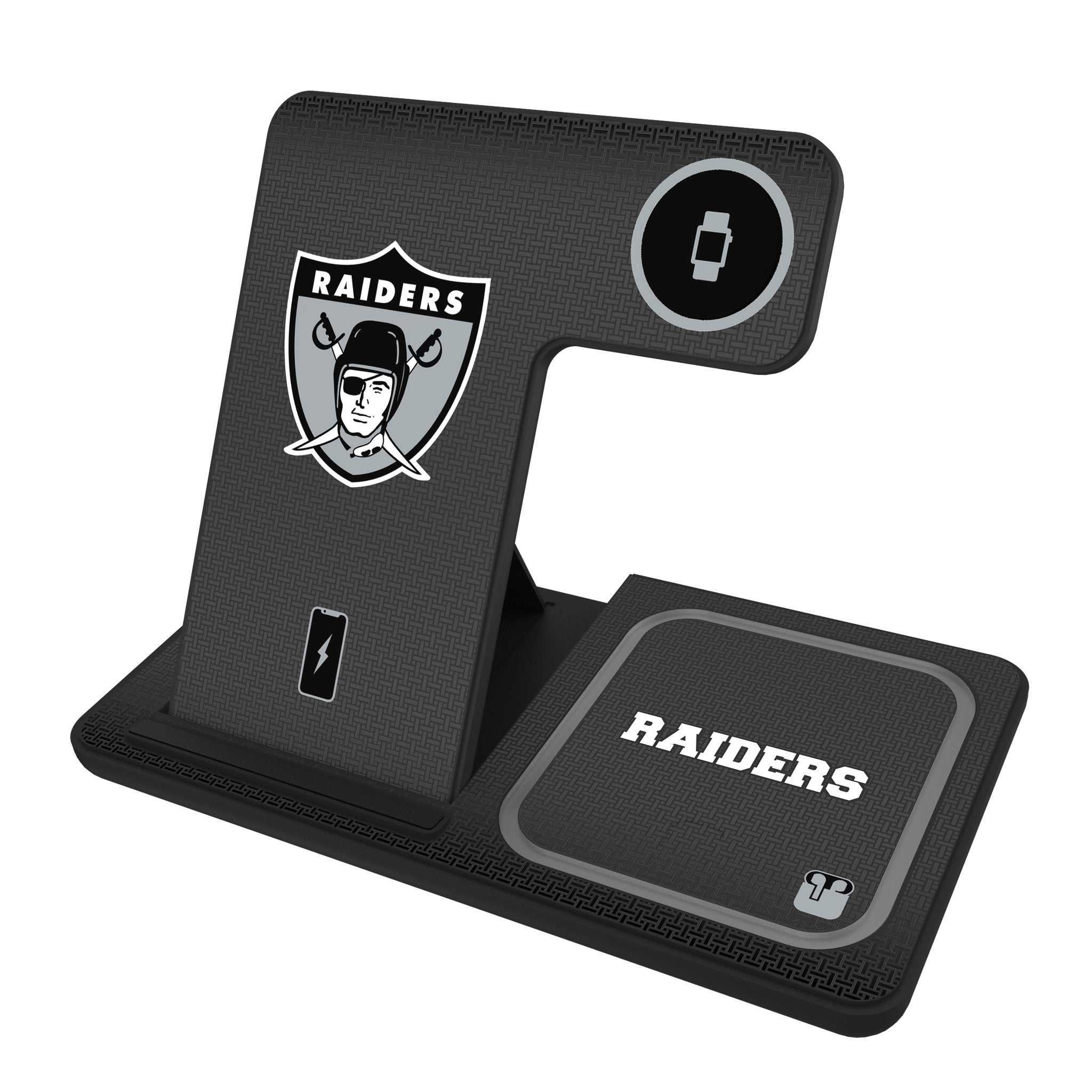Oakland Raiders 1963 Historic Collection Linen 3 in 1 Charging Station 1