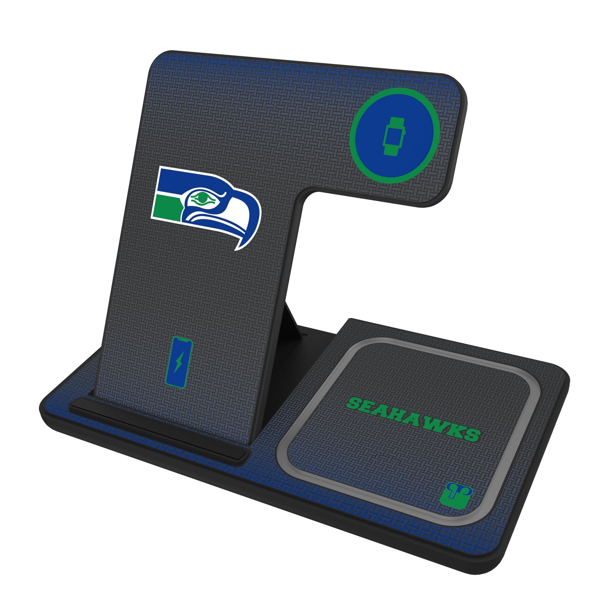 Seattle Seahawks Historic Collection Linen 3 in 1 Charging Station 1