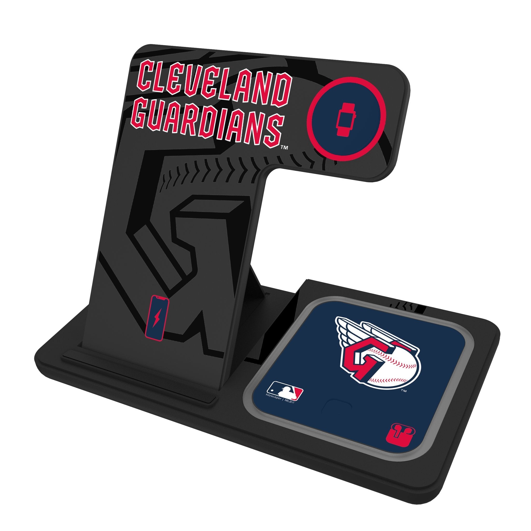 Cleveland Guardians Monocolor Tilt 3 in 1 Charging Station 1