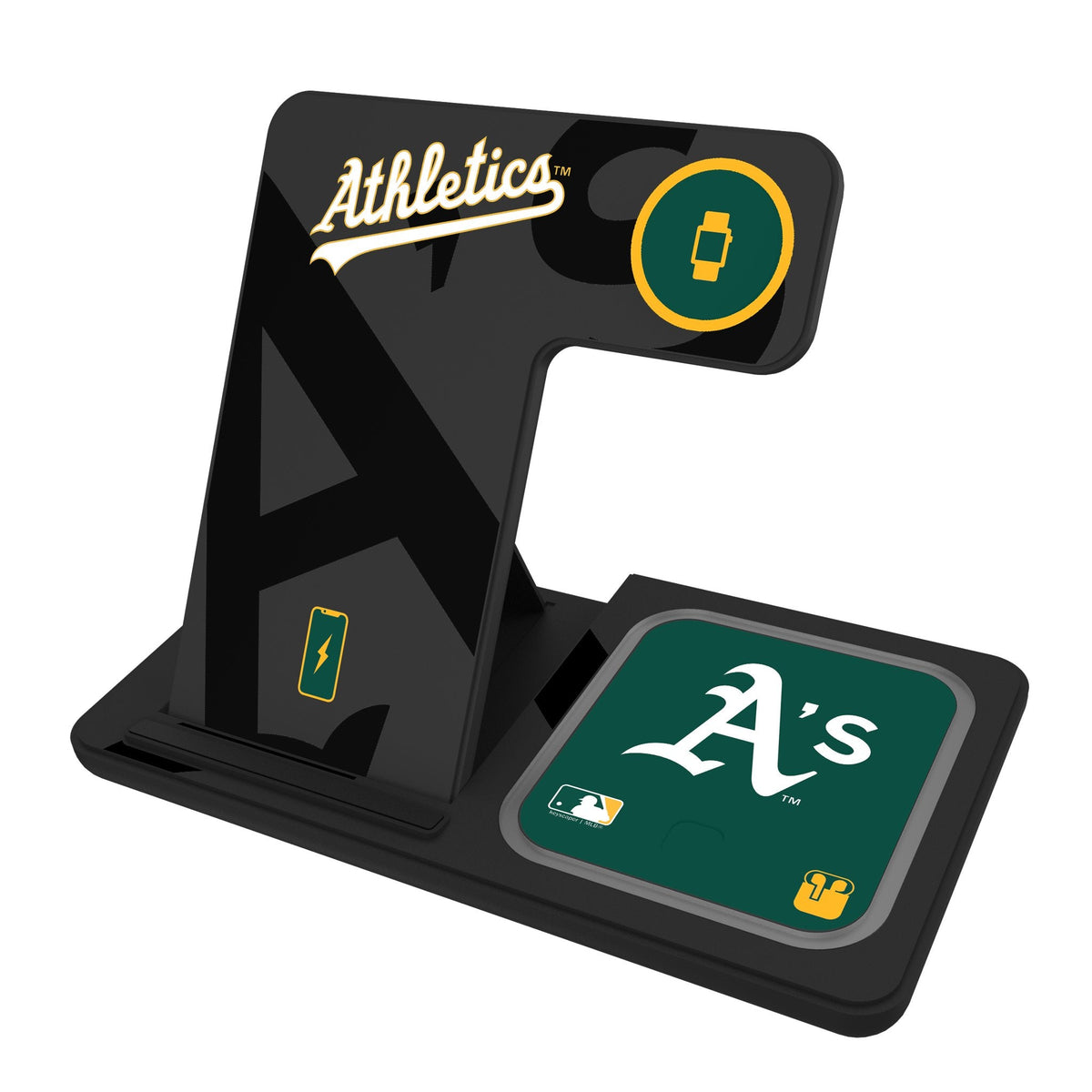 Oakland Athletics Monocolor Tilt 3 in 1 Charging Station 1