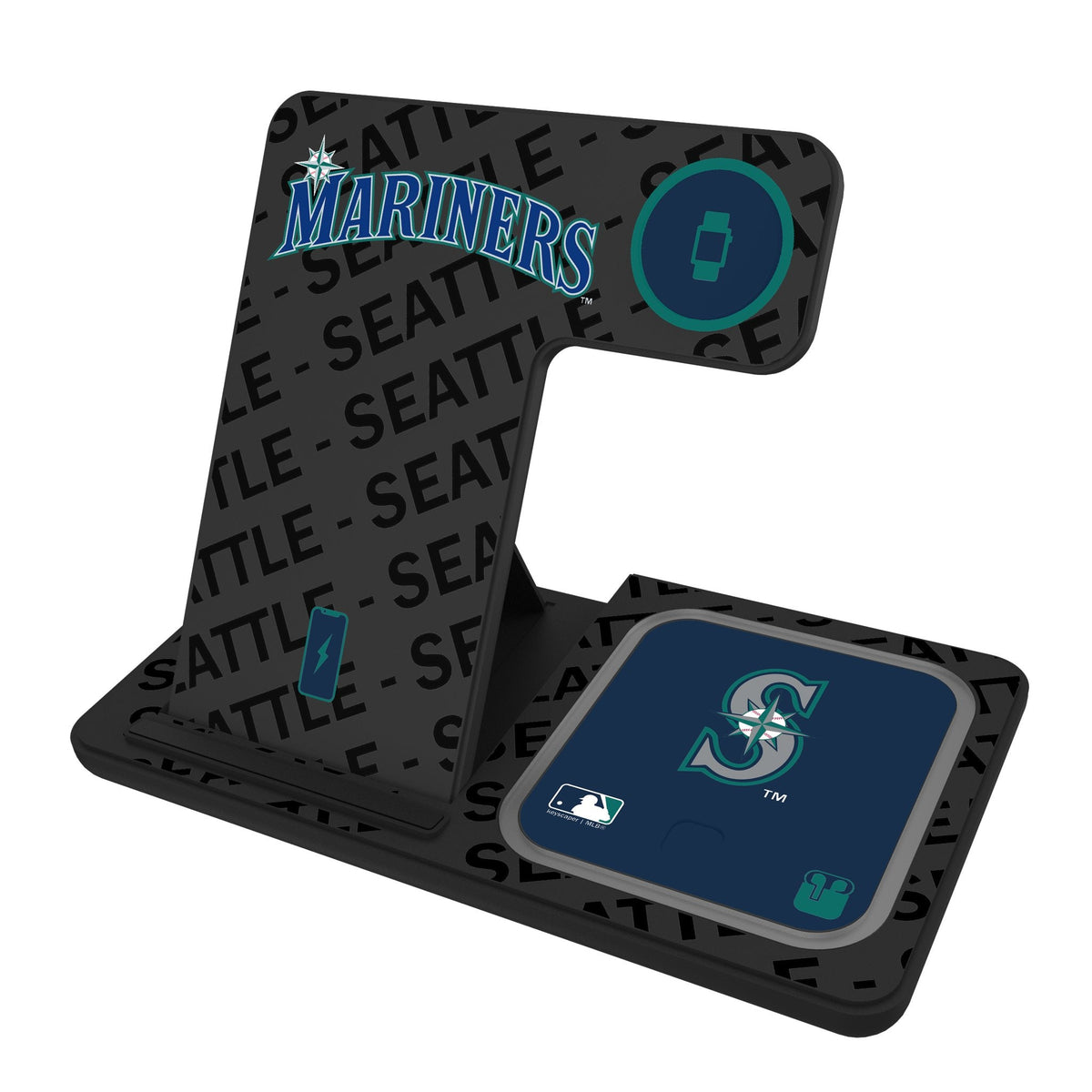 Seattle Mariners Monocolor Tilt 3 in 1 Charging Station 1