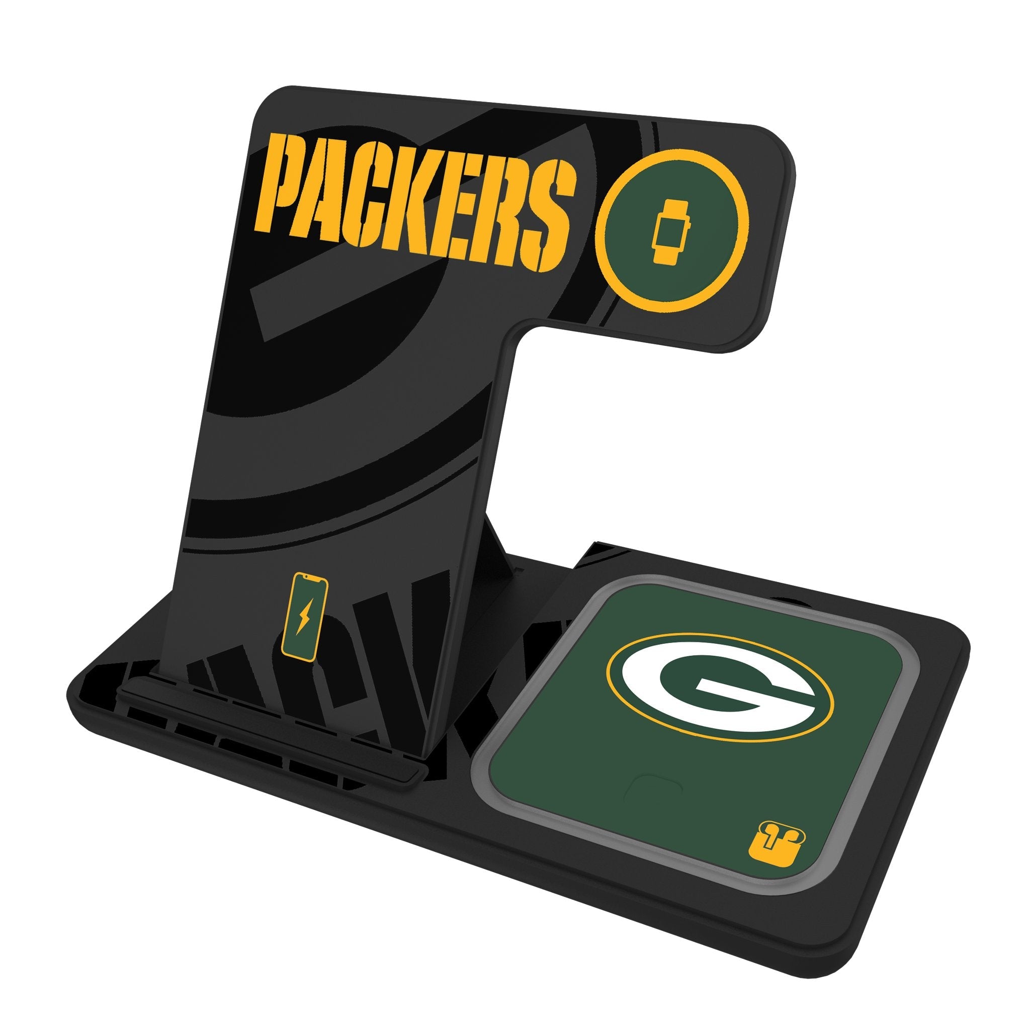 Green Bay Packers Monocolor Tilt 3 in 1 Charging Station 1