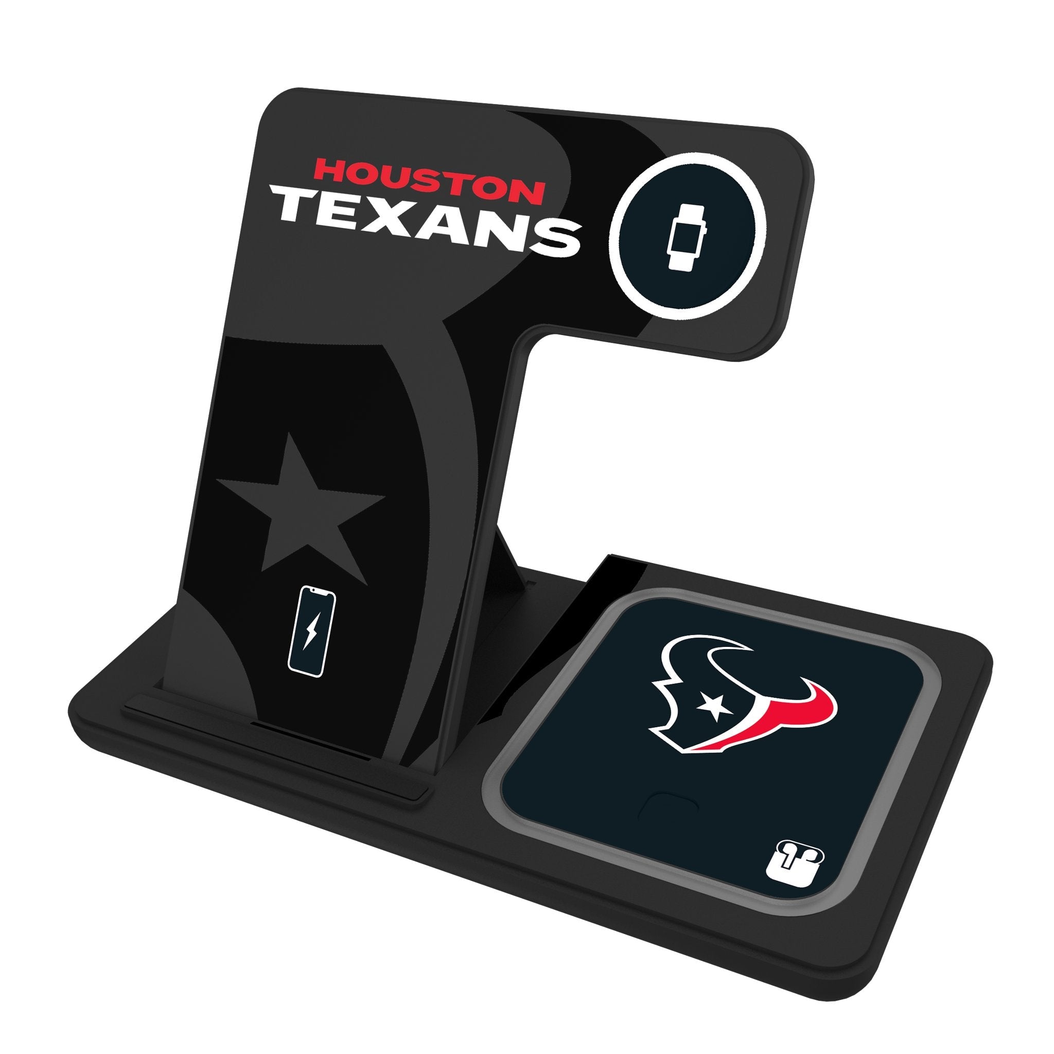 Houston Texans Monocolor Tilt 3 in 1 Charging Station 1
