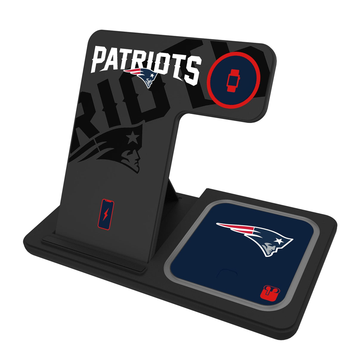 New England Patriots Monocolor Tilt 3 in 1 Charging Station 1