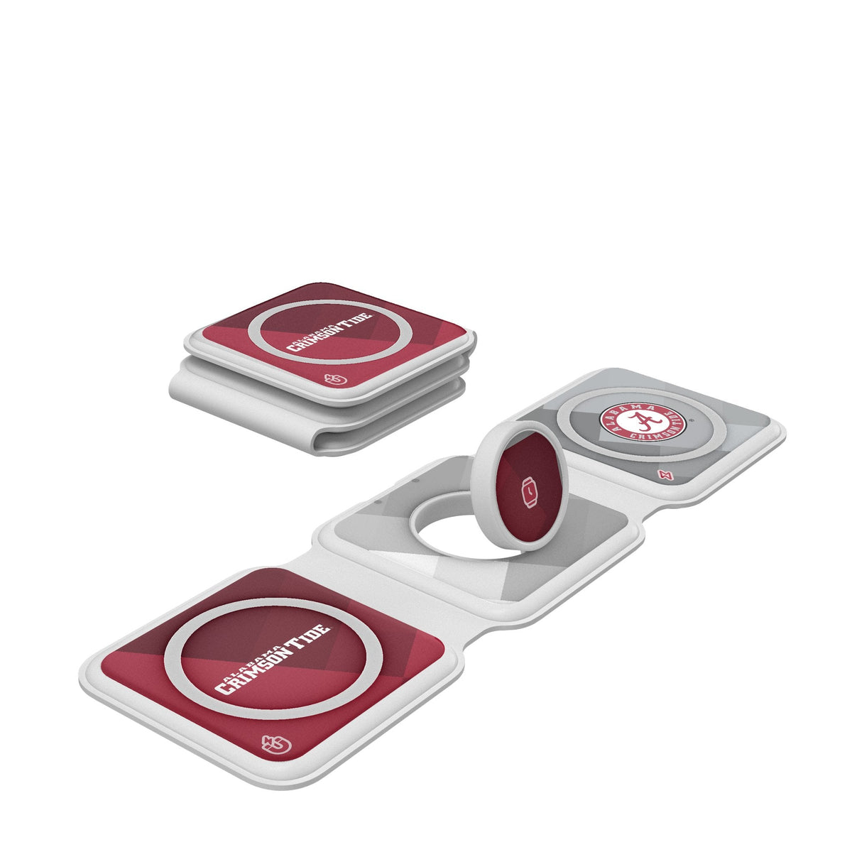 University of Alabama Crimson Tide Color Block Foldable 3 in 1 Charger 1