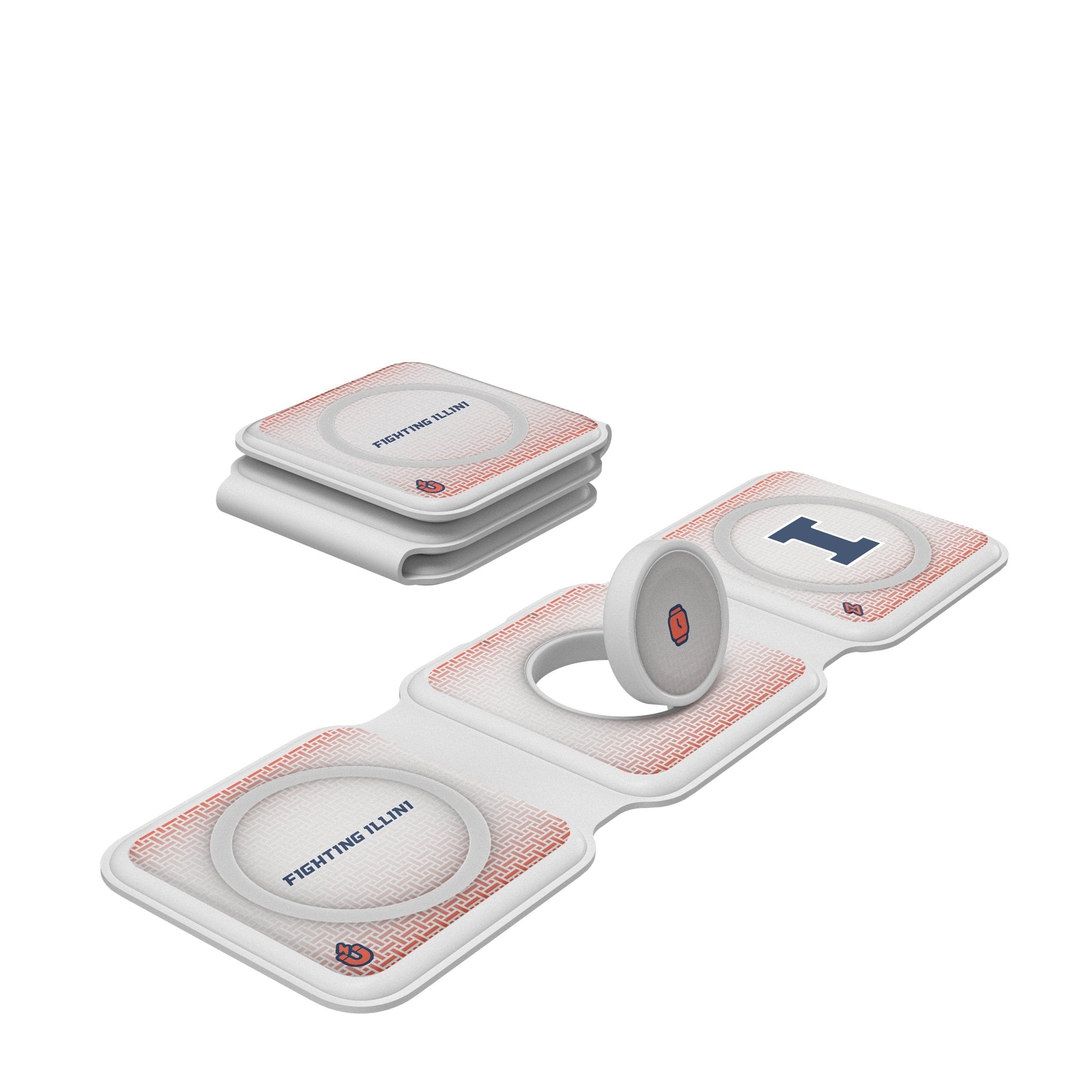 University of Illinois Fighting Illini Linen Foldable 3 in 1 Charger