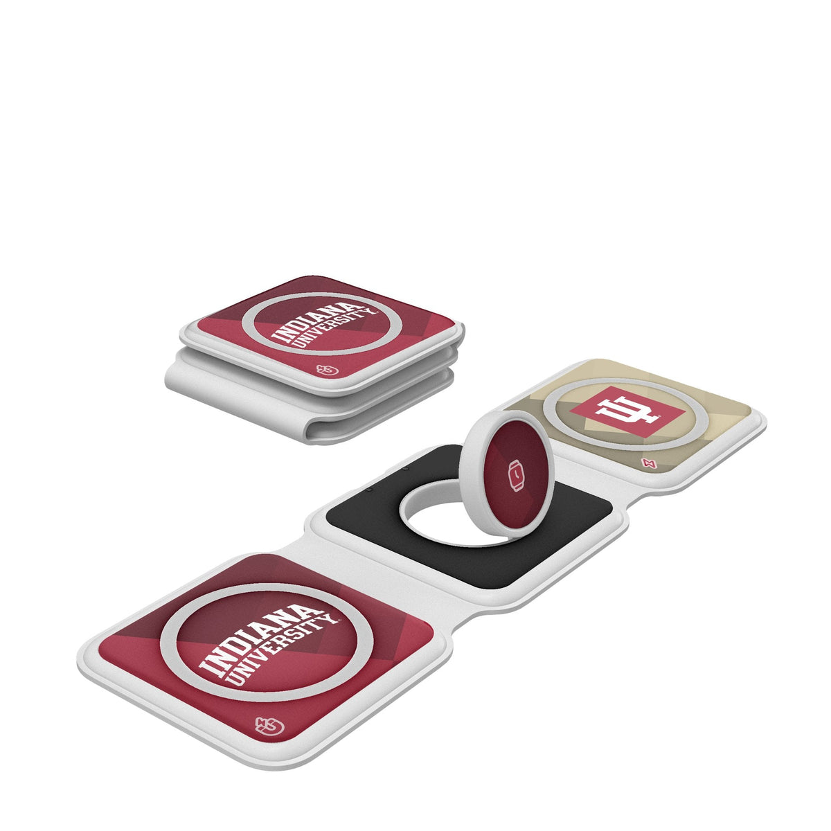 Indiana University Hoosiers Color Block Foldable 3 in 1 Charger 1