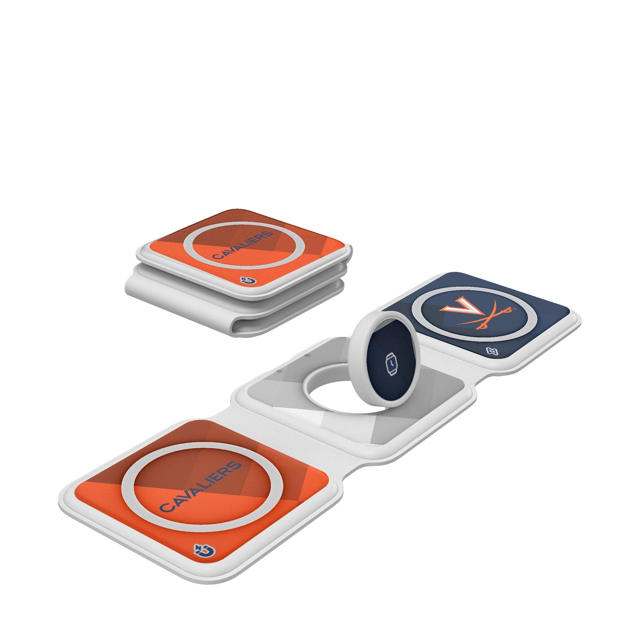 University of Virginia Cavaliers Color Block Foldable 3 in 1 Charger 1