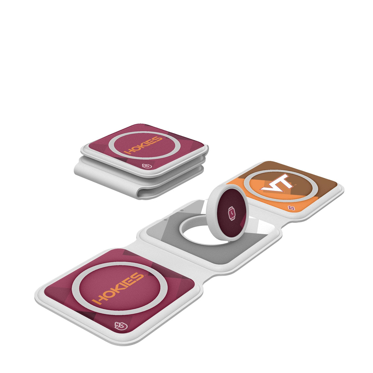 Virginia Tech Hokies Color Block Foldable 3 in 1 Charger 1