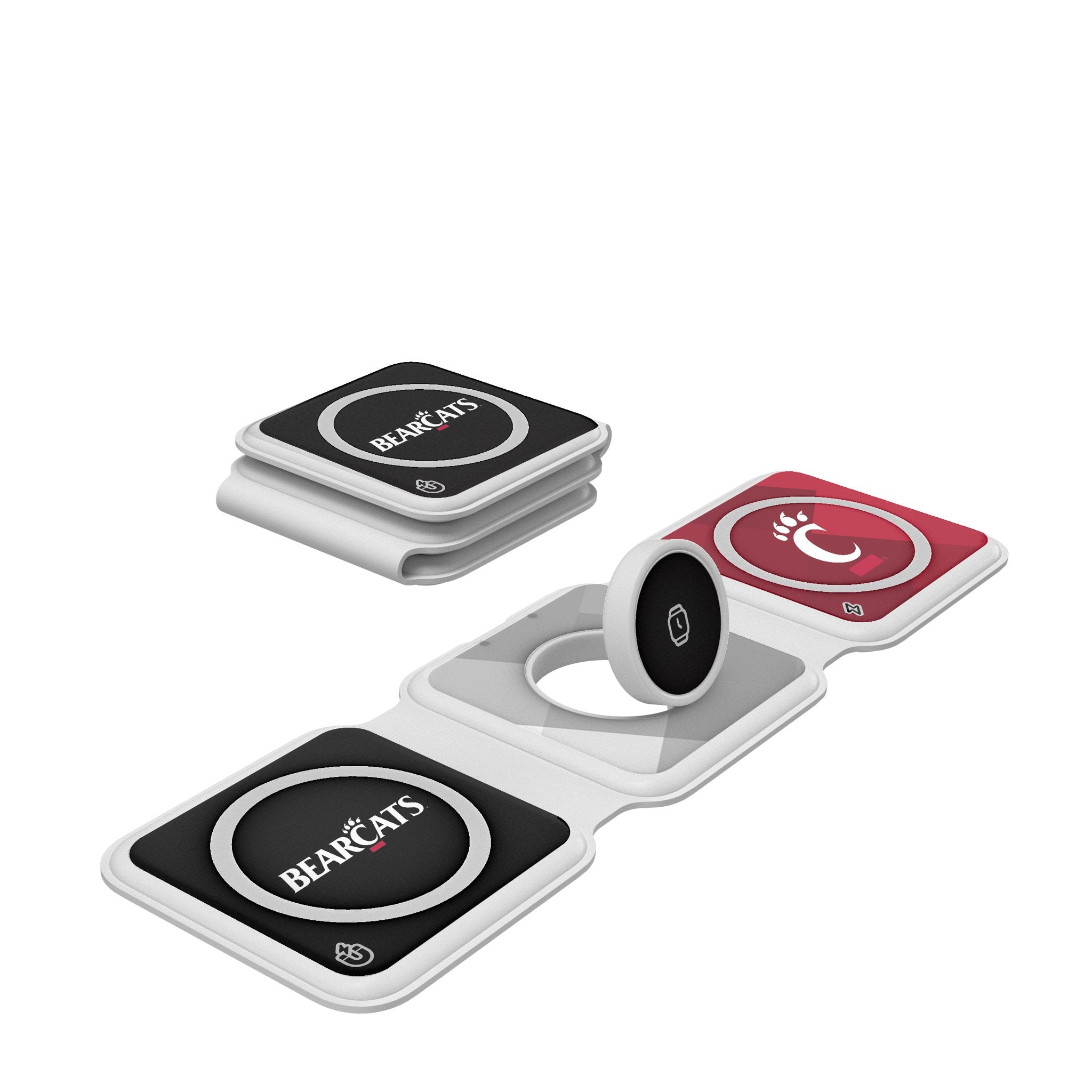 University of Cincinnati Bearcats Color Block Foldable 3 in 1 Charger 1