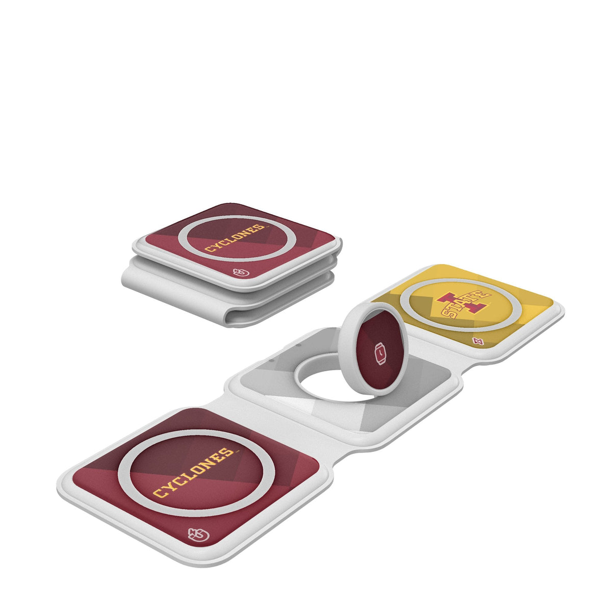 Iowa State University Cyclones Color Block Foldable 3 in 1 Charger 1