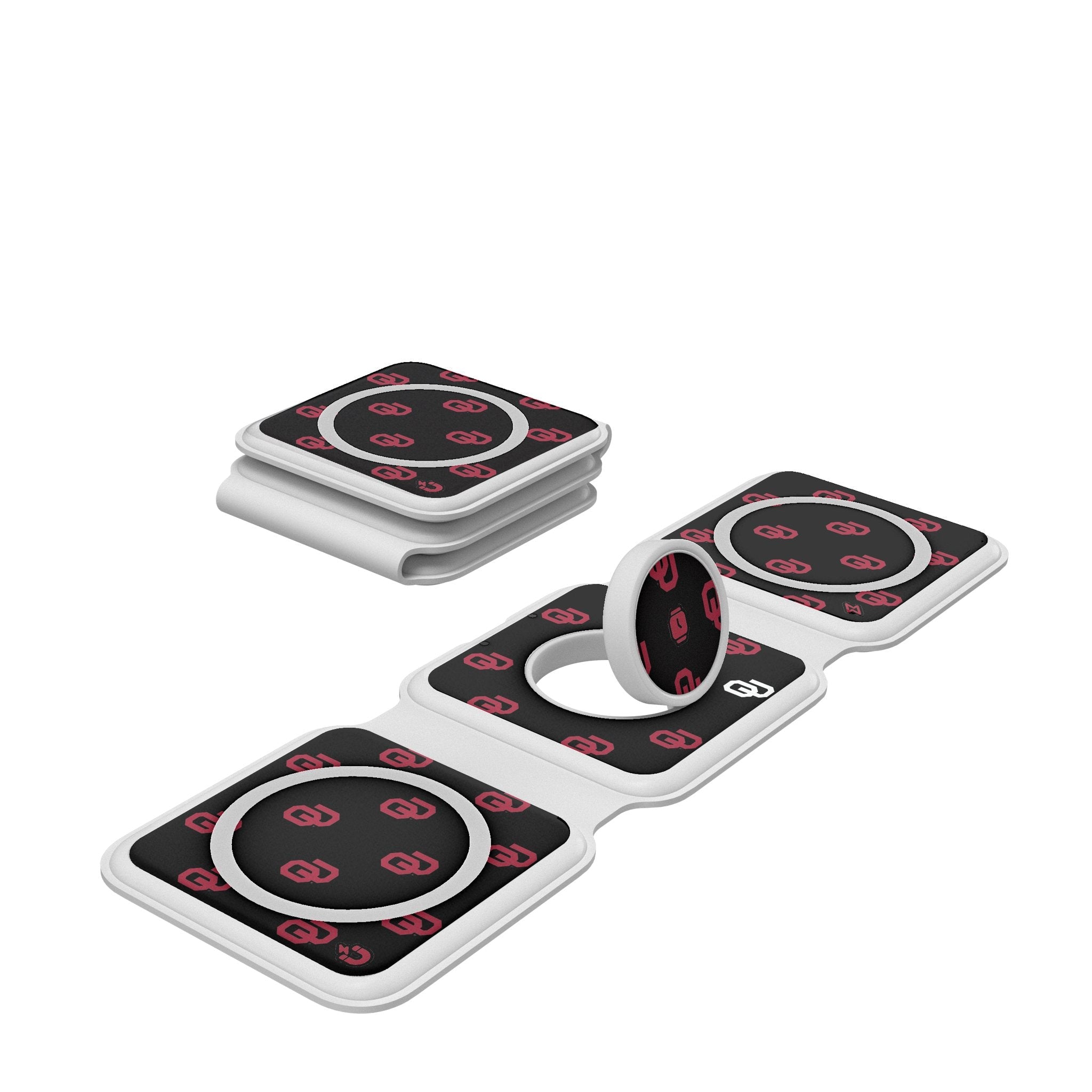 University of Oklahoma Sooners Fashion Pattern Foldable 3 in 1 Charger